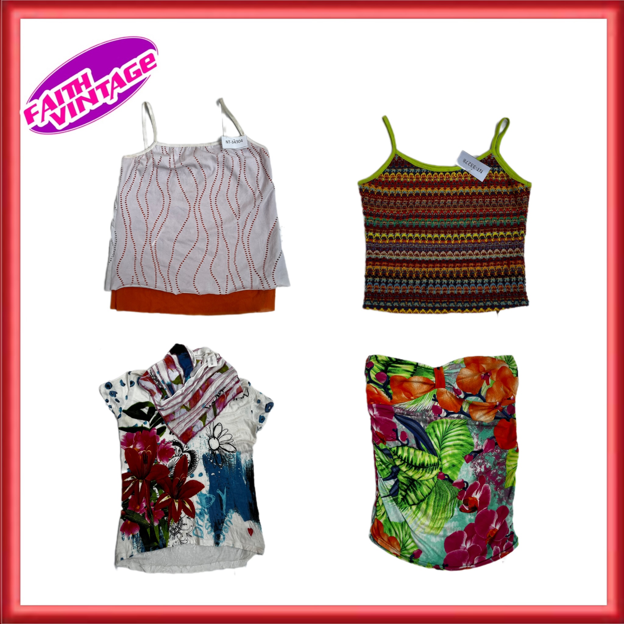 Throwback Bohemian Mix Kleid und Tops Bundle(FV-341)