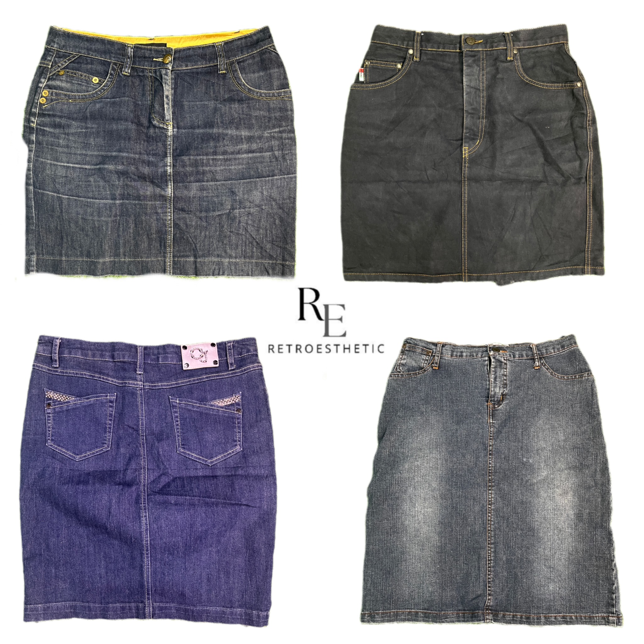 Y2K NYC IT Gorl Gonne Midi in Denim RE-2724