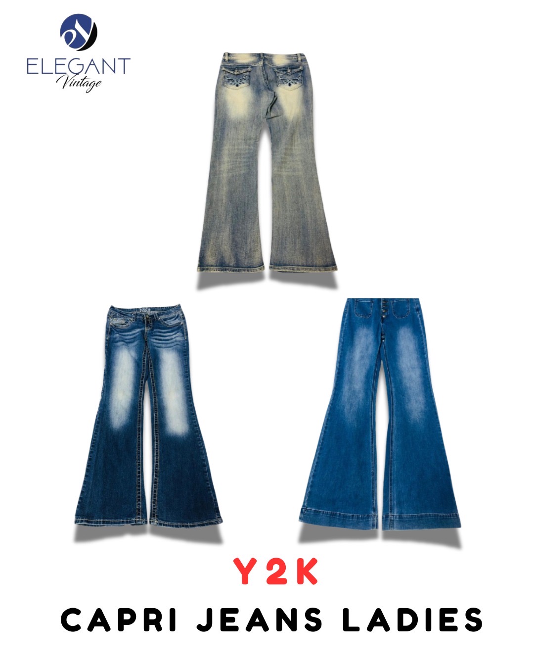 Y2Kカプリジーンズ レディース - EV1924