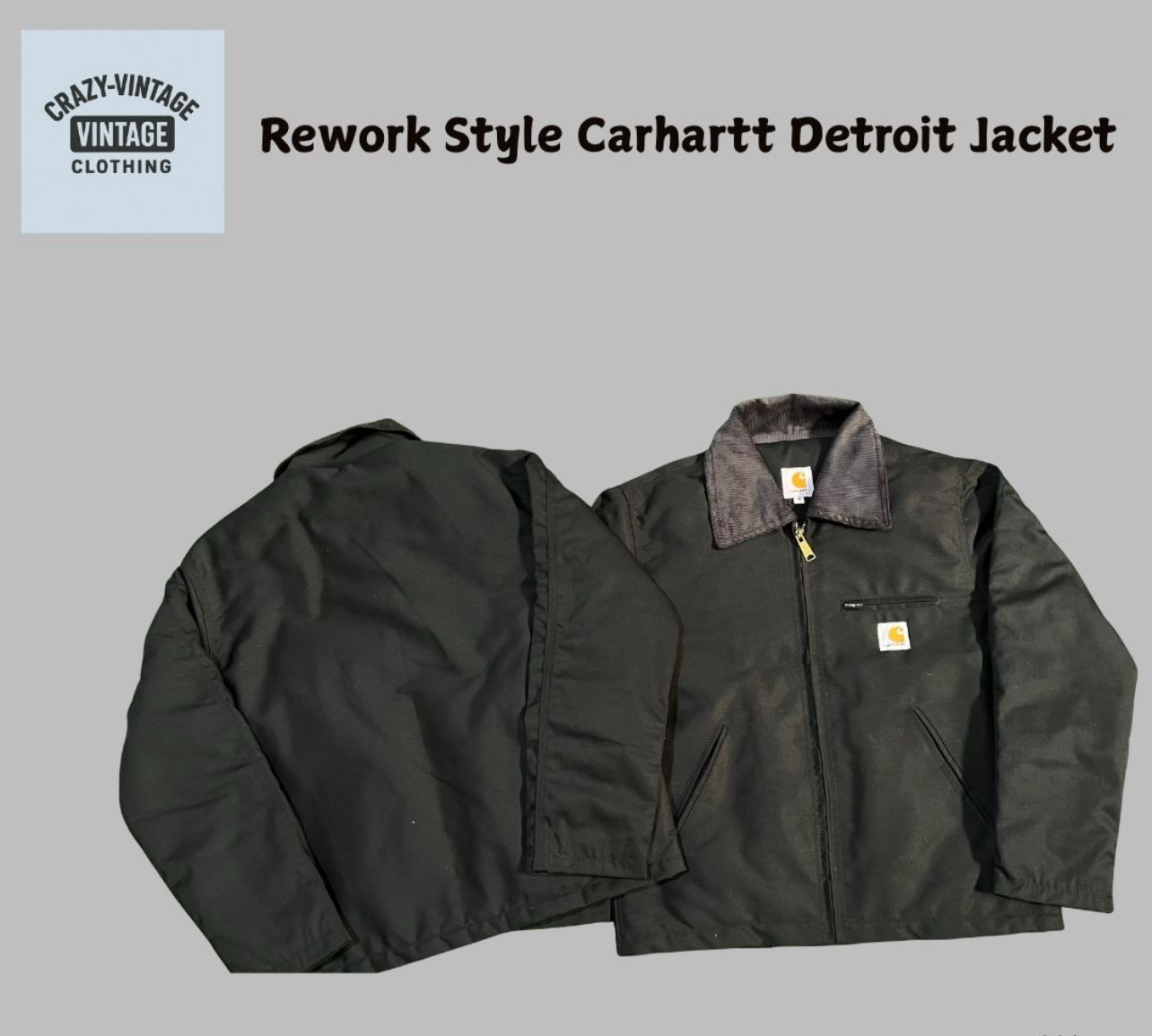 Carhartt rework style black Detroit jacket