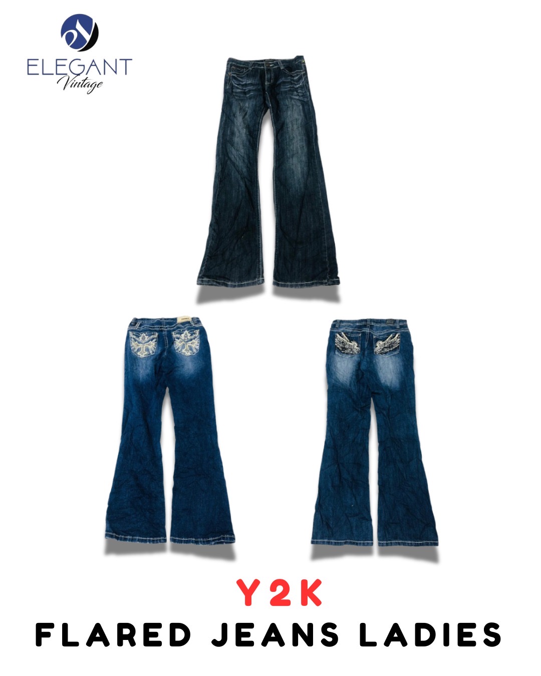 Y2Kフレアジーンズ レディース - EV1933