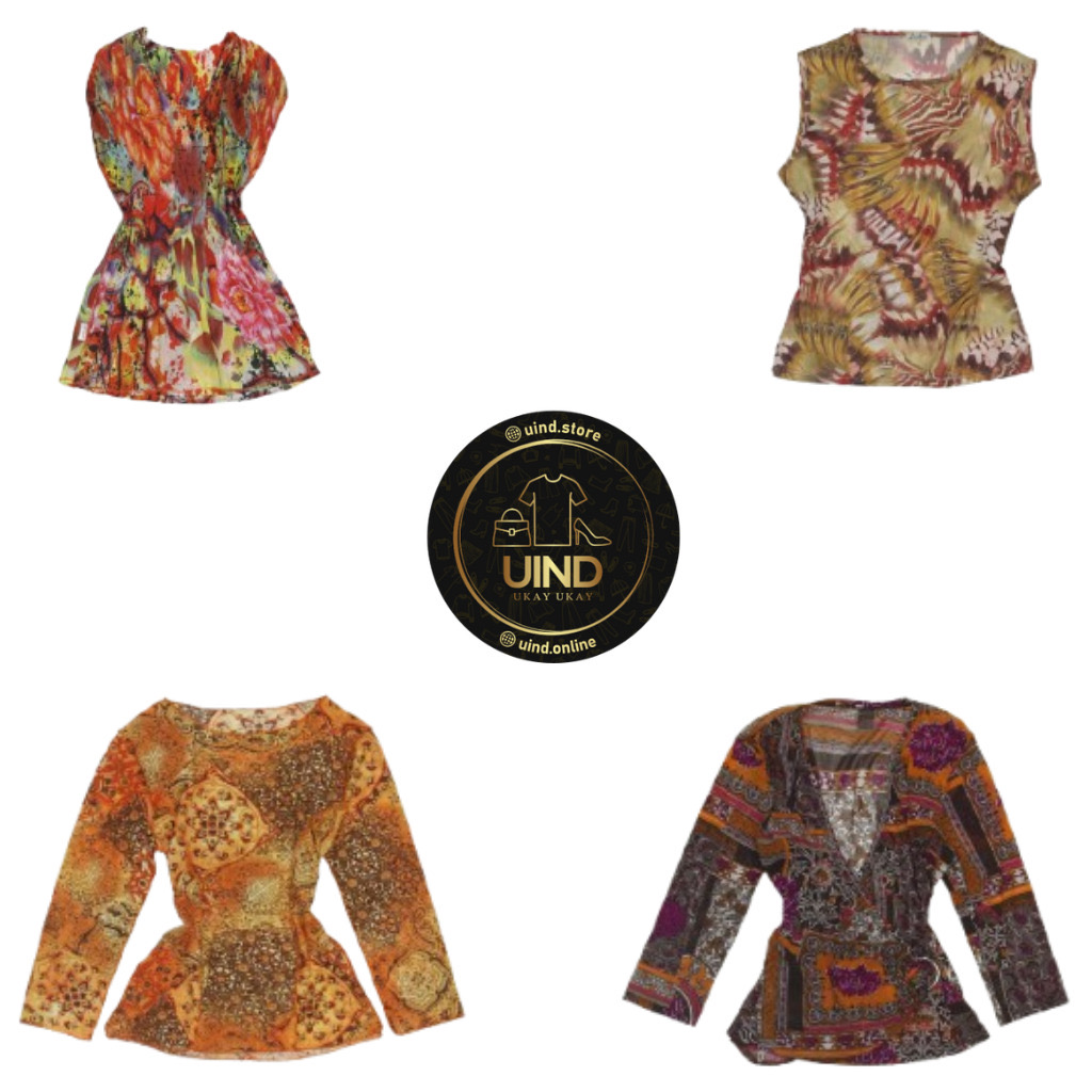 Y2K Peach Glitch Tops