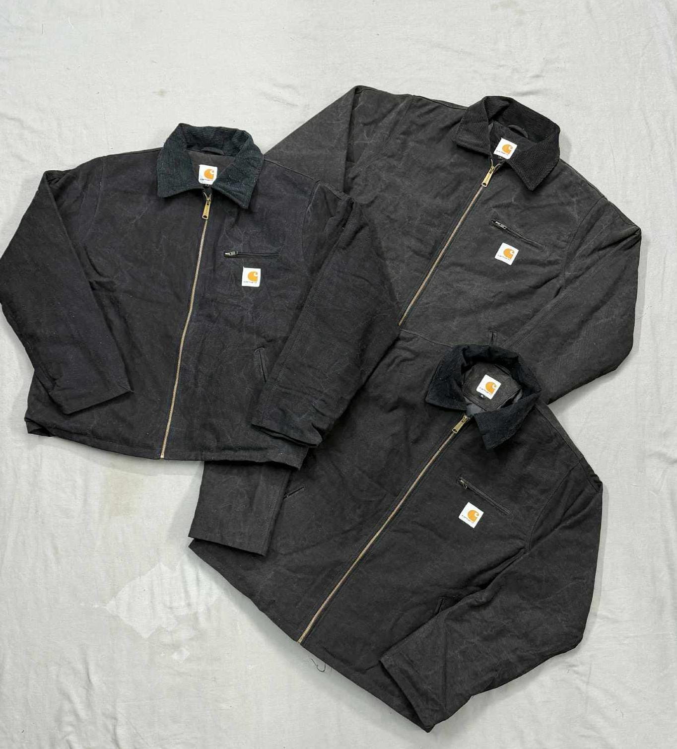 Carhartt acid wash rework style black hooded jackets