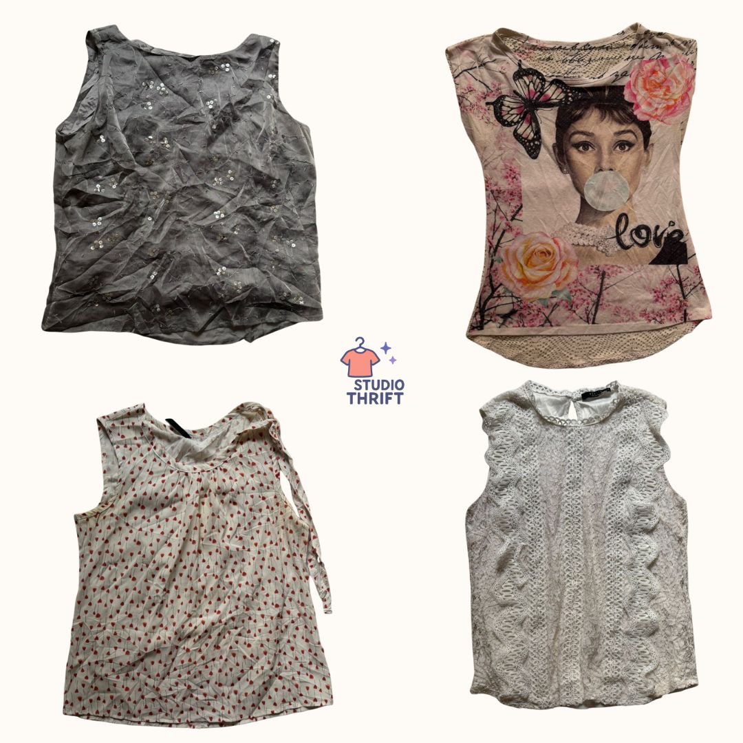 Y2K Sheer Shimmer Top – Soft Goth(TT-012)