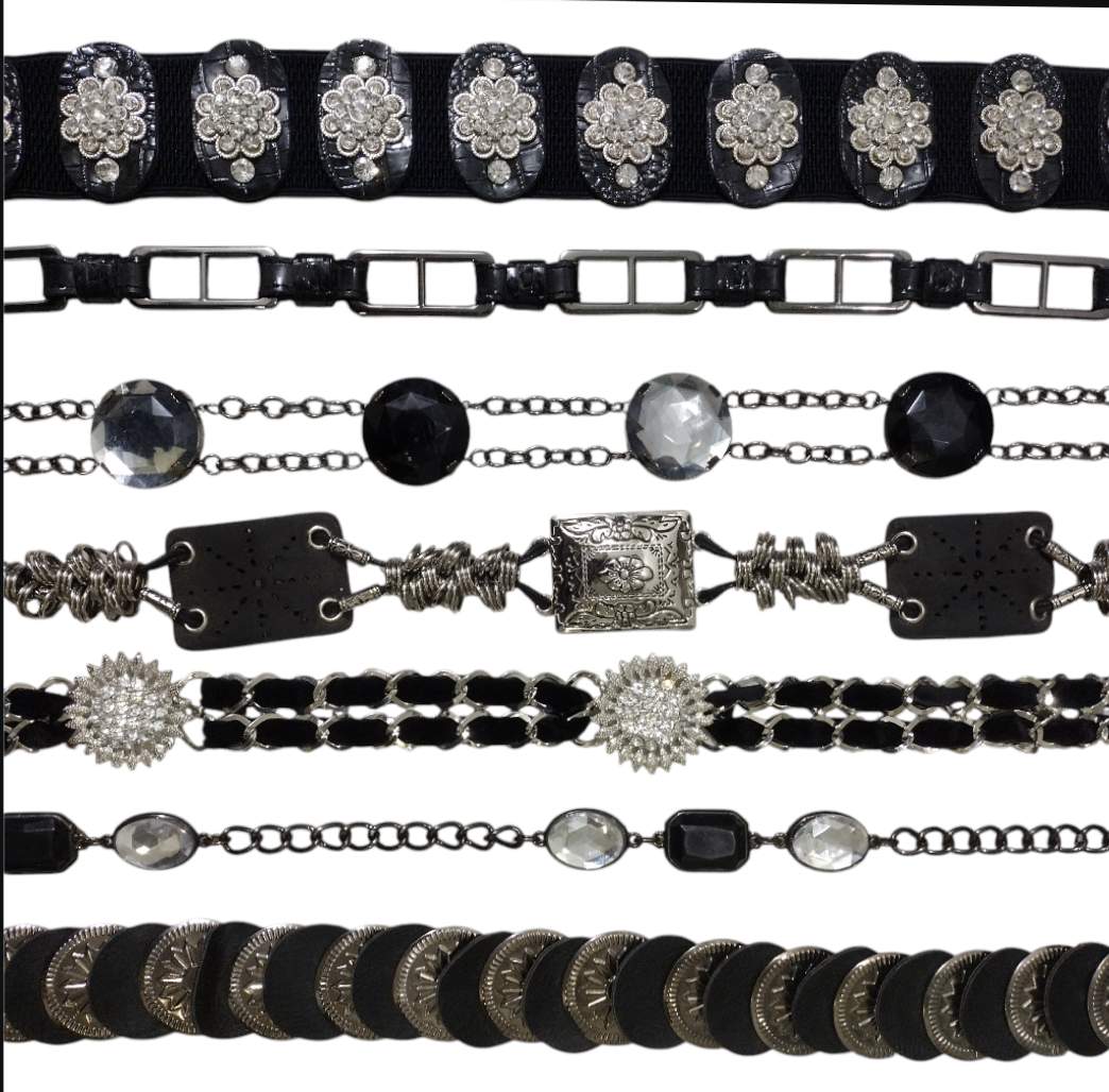 Bretelles de chaîne noires Y2K