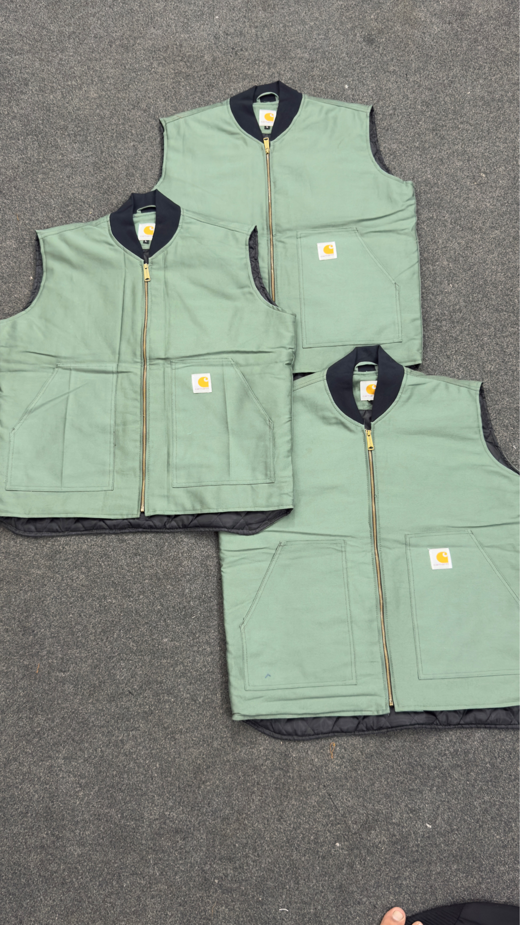 CARHARTT GILLET GREEN REWORK STYLE