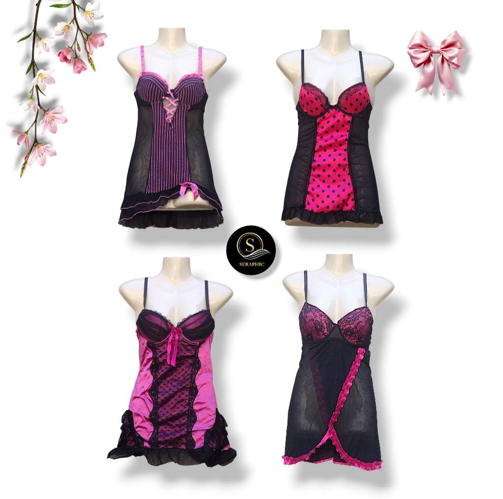 Y2Kスタイル ブラック ピンク ベイビー ドール トップス