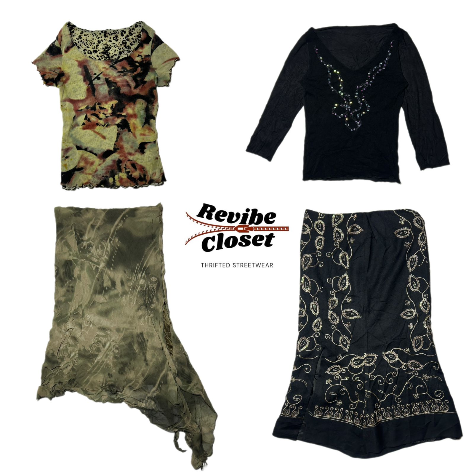 Y2K Paris Hilton Girl Poly Skirts & Long Sleeve Tops RC-002