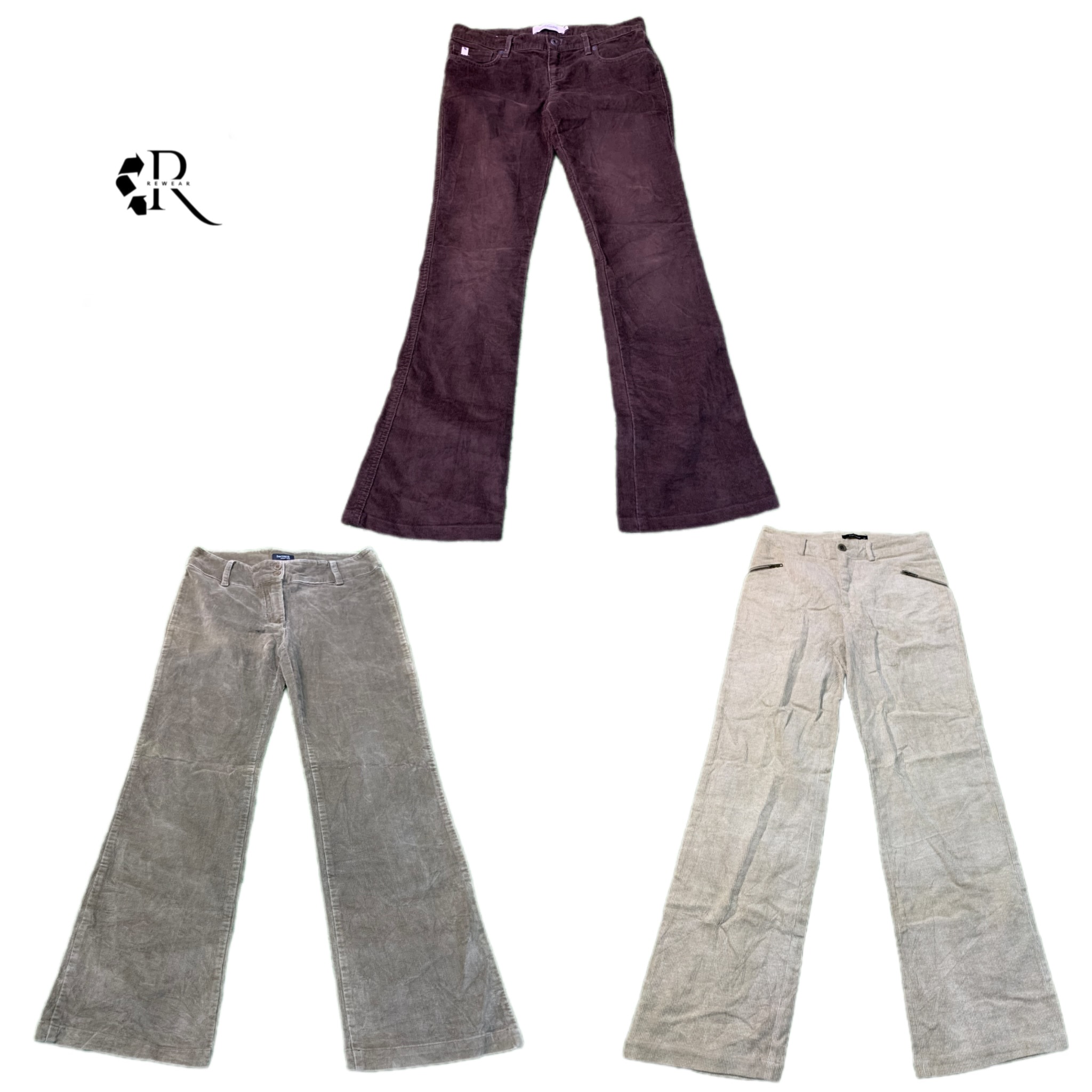 Y2K Unique Flare Corduroy Pant RW-1447