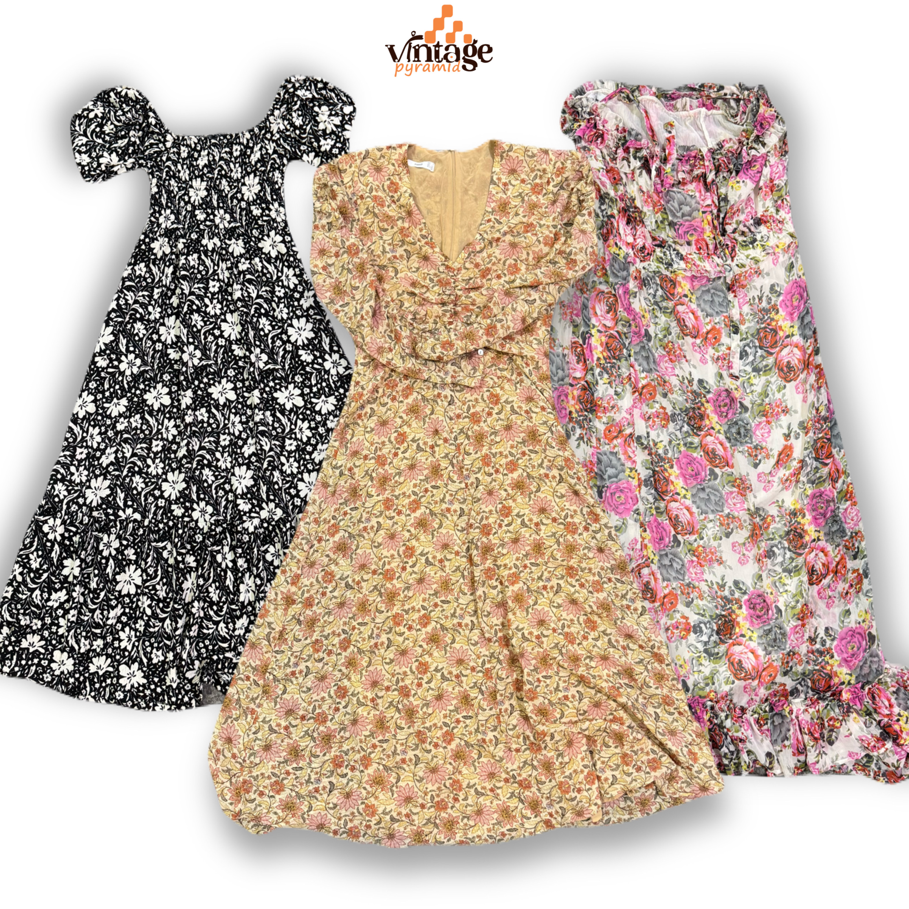 VPX1004 Y2K Floral Full Dresses