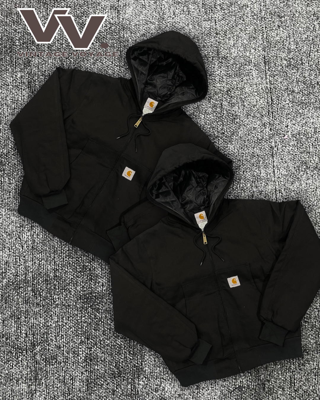 Vestes actives noires révisées Carhartt #12126