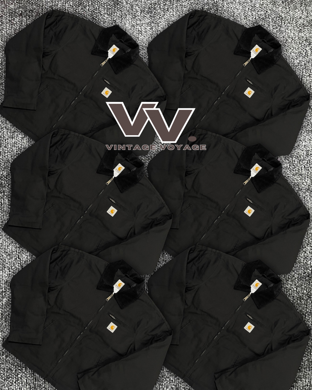 Veste Detroit noire Carhartt retravaillée #12126