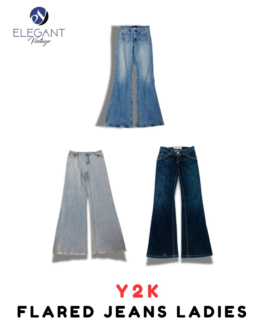 Y2K Flared Jeans Damen - EVM01941