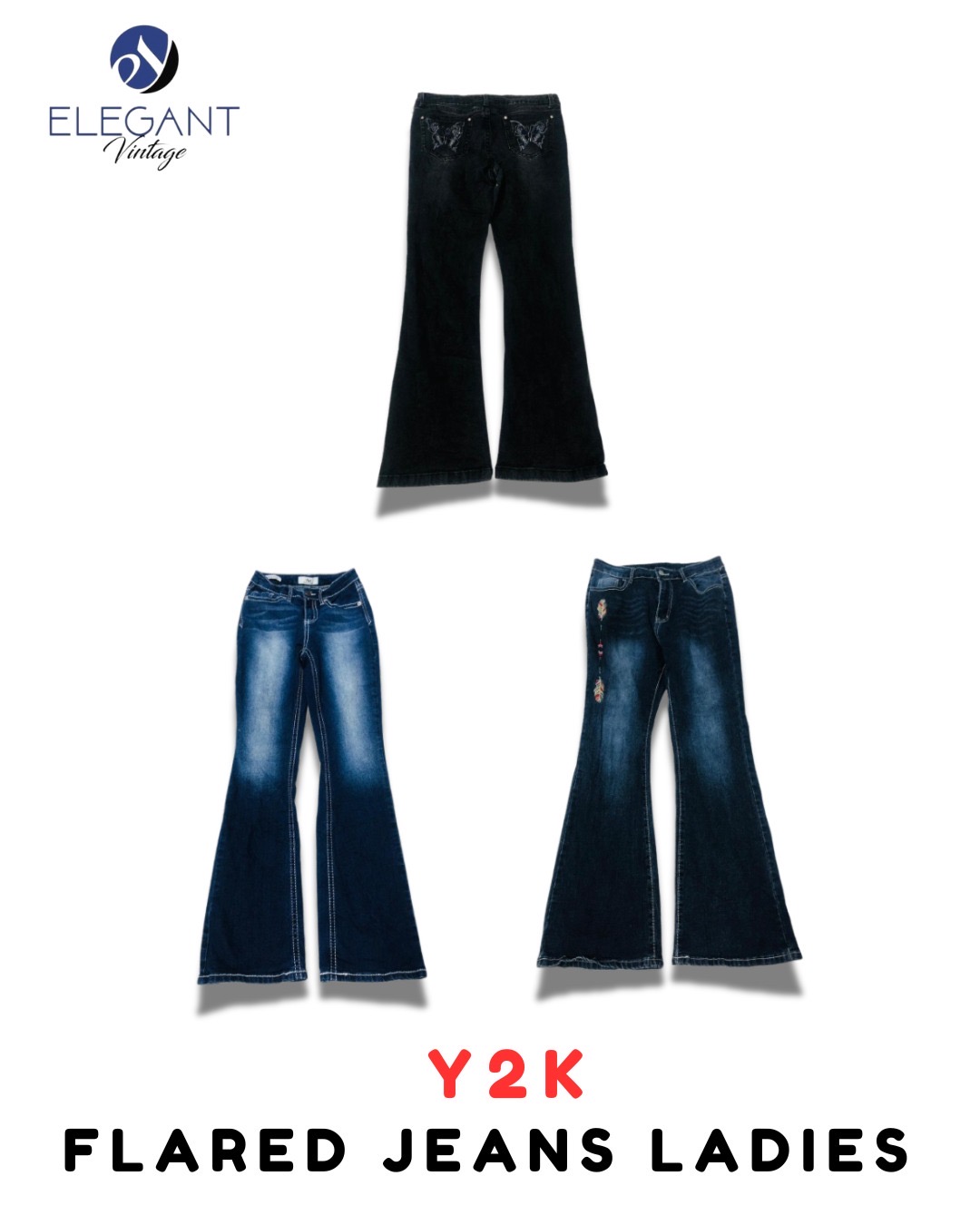 Y2K ausgestellte Jeans Damen - EV1942