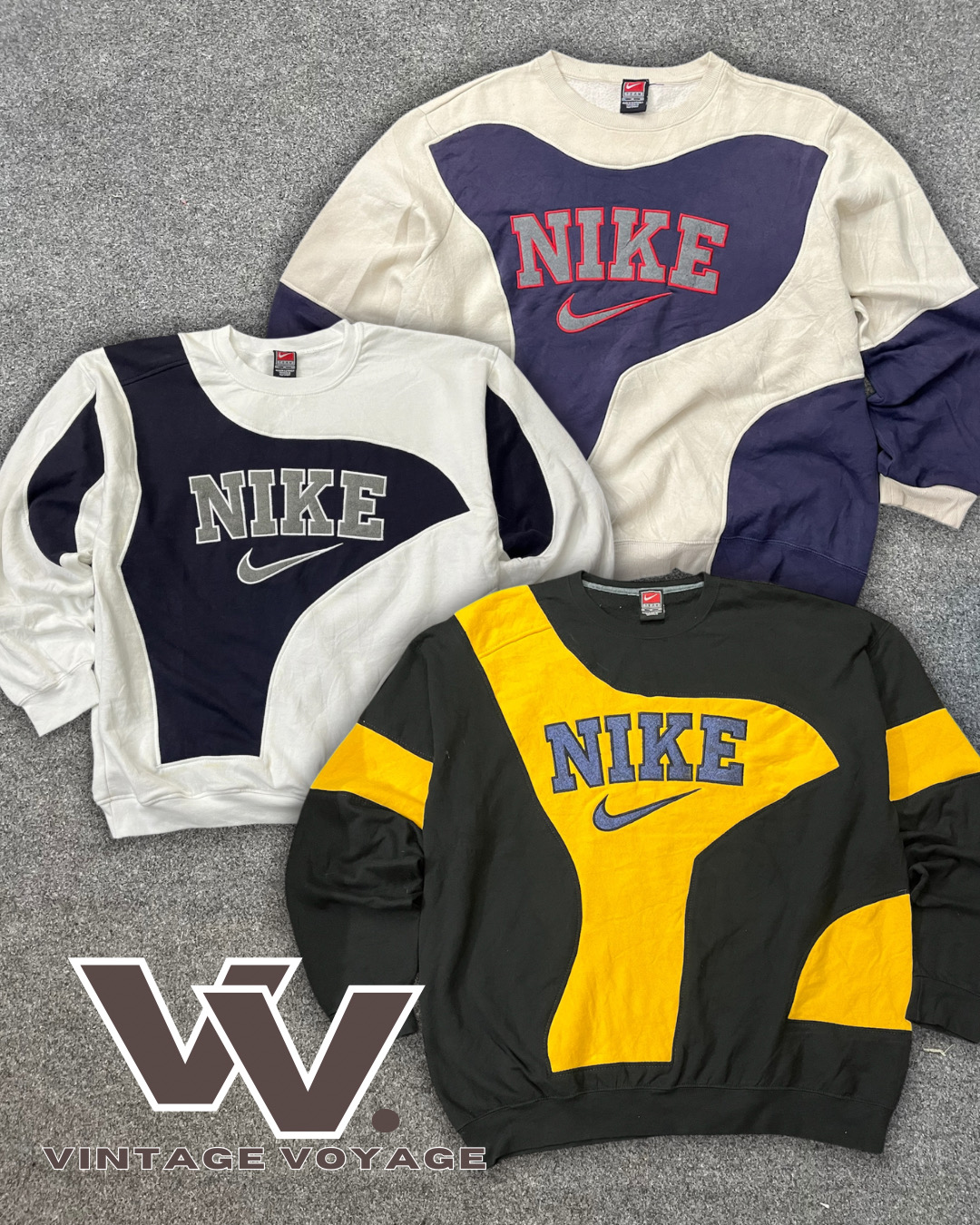 Nike retravaillé style sweat-shirts patchwork #12126