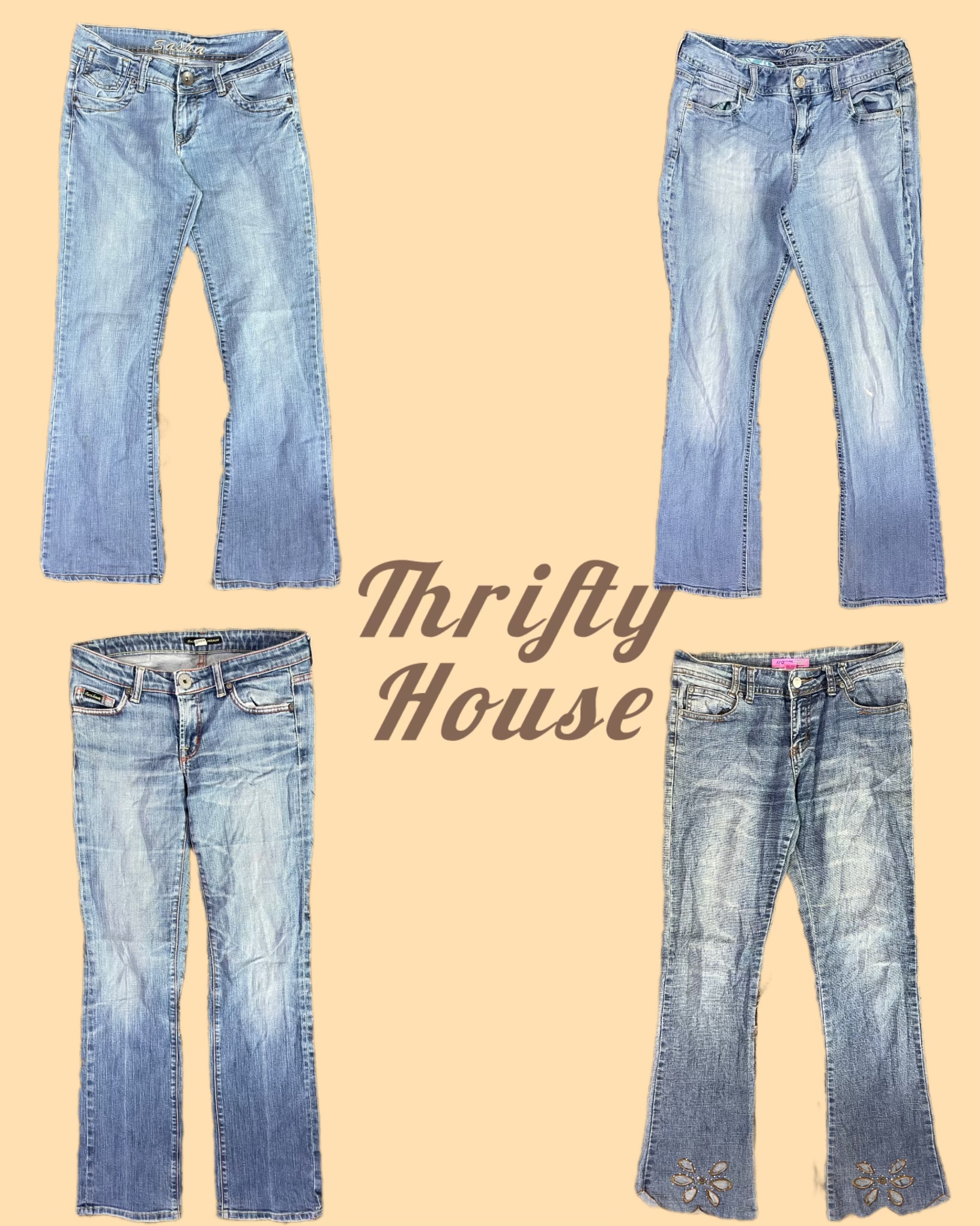 Y2k Unique Denim Jeans(TH/086)