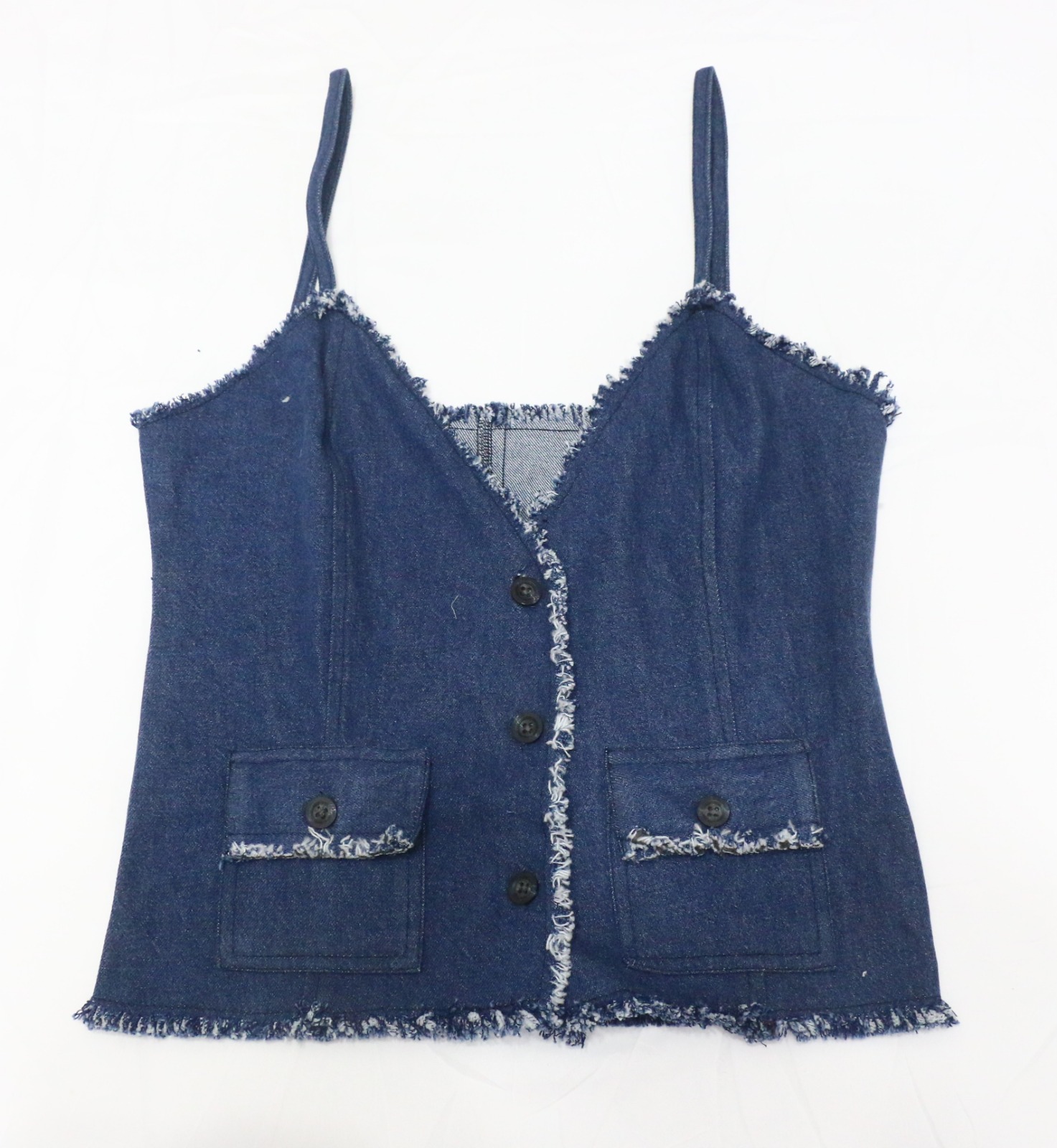 CR1118  Upcycled Denim Buttoned Camisole