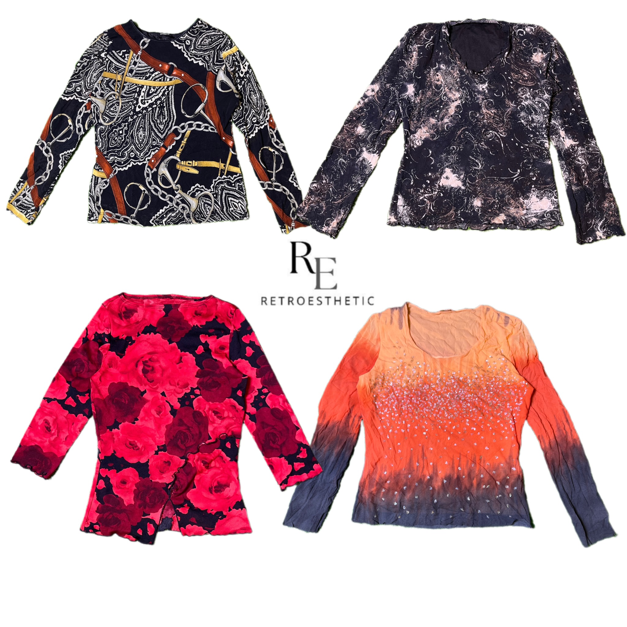 Y2k Cool Girl Printed Long Sleev Tops RE-2735