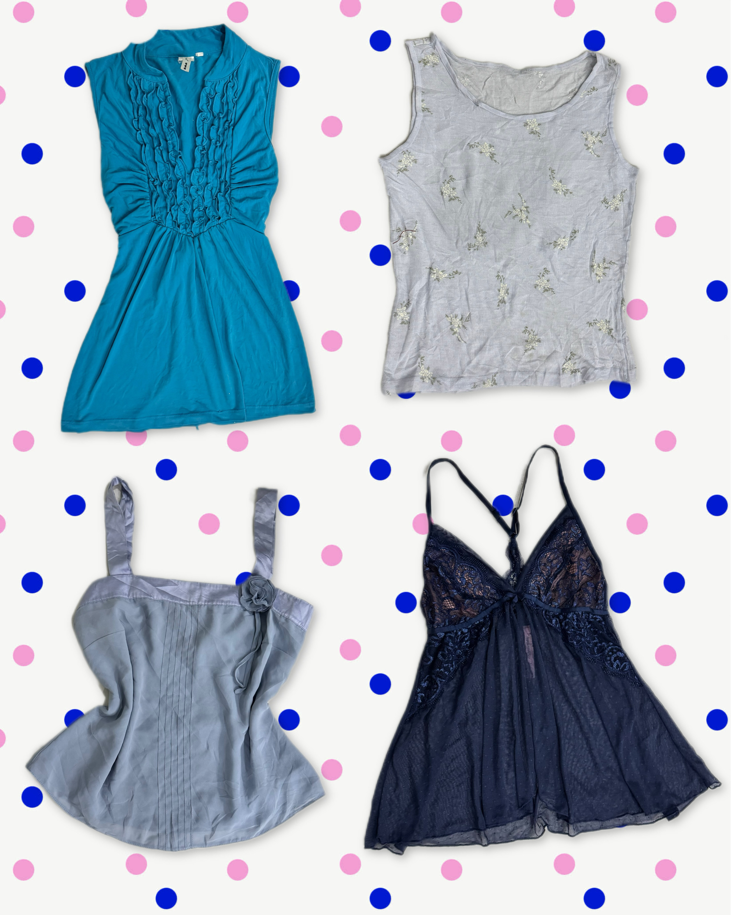 Y2k Aqua Girly Tops! TT-092