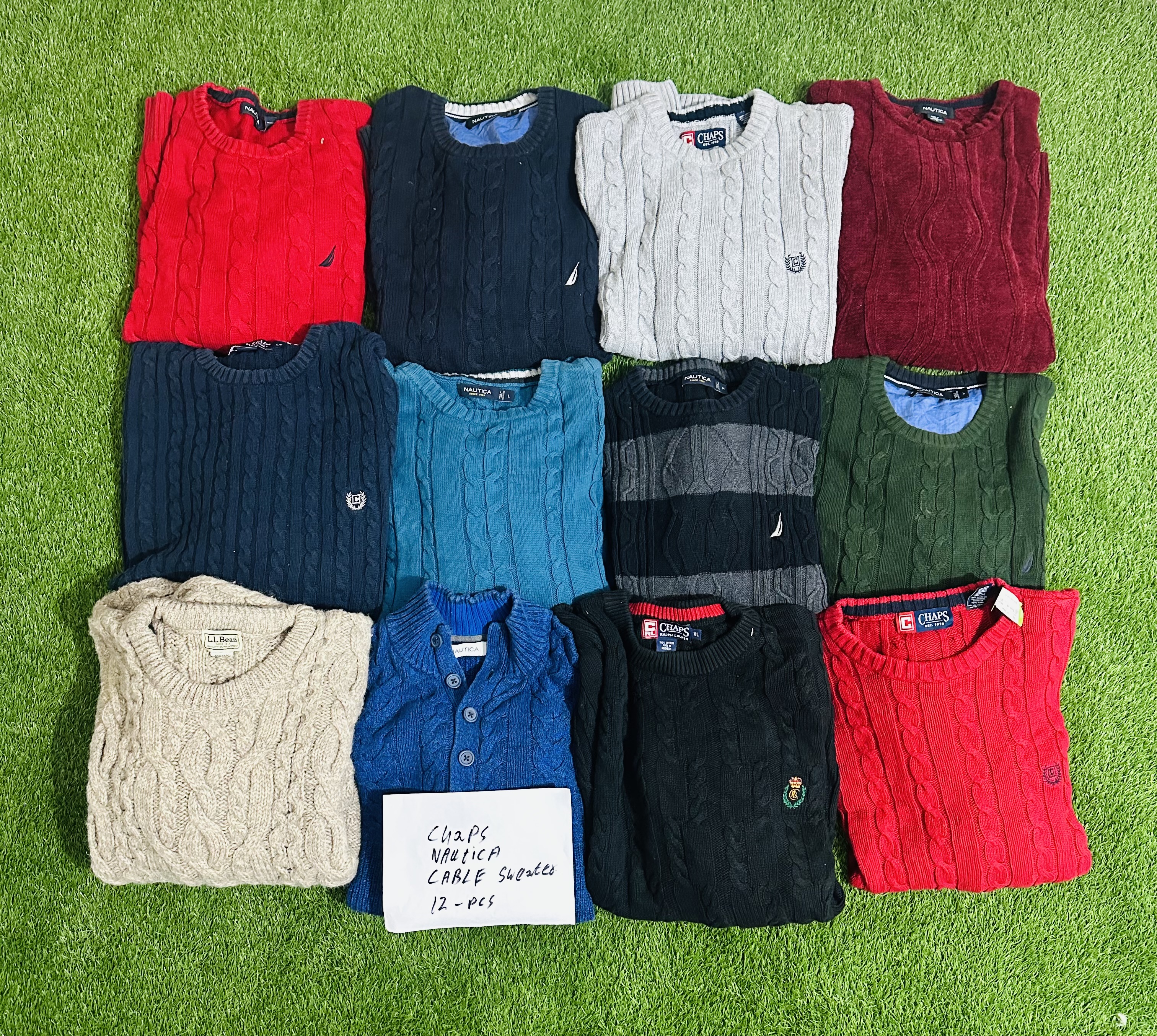 Chaps and Nautica Cable sweaters 12 pieces