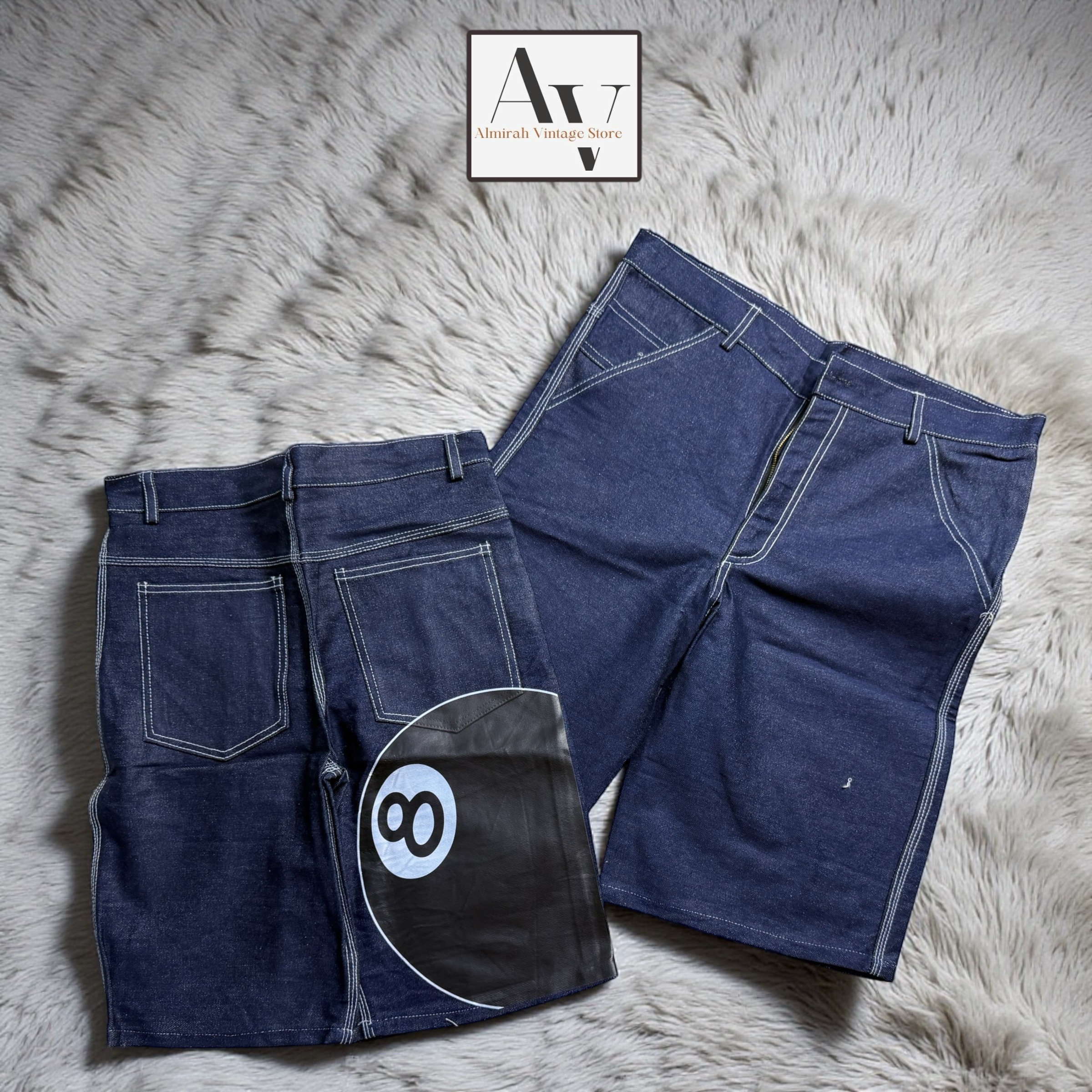 Shorts en denim 8ball retravaillés par Stussy