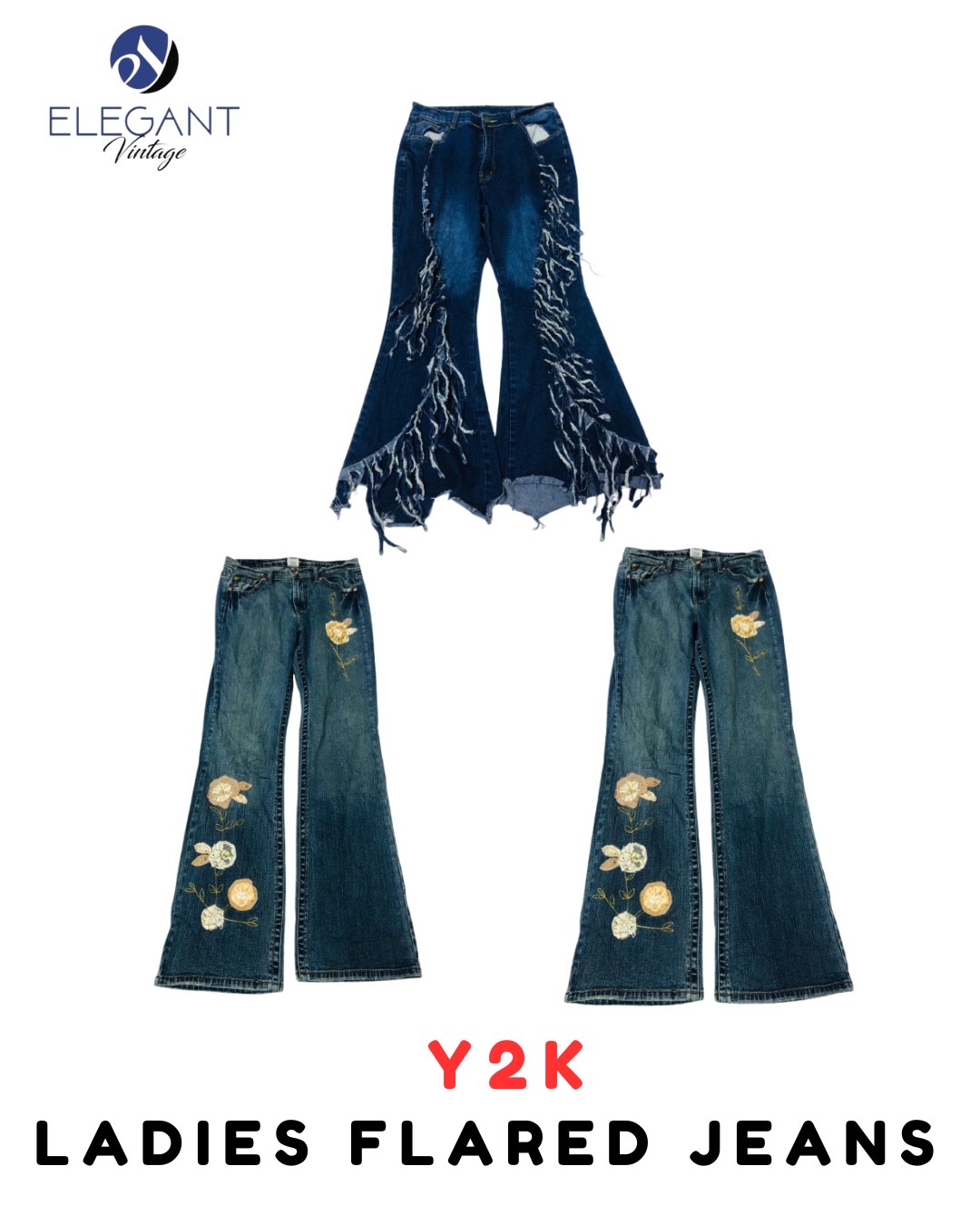 Y2K Ladies Flared Jeans - EV2028