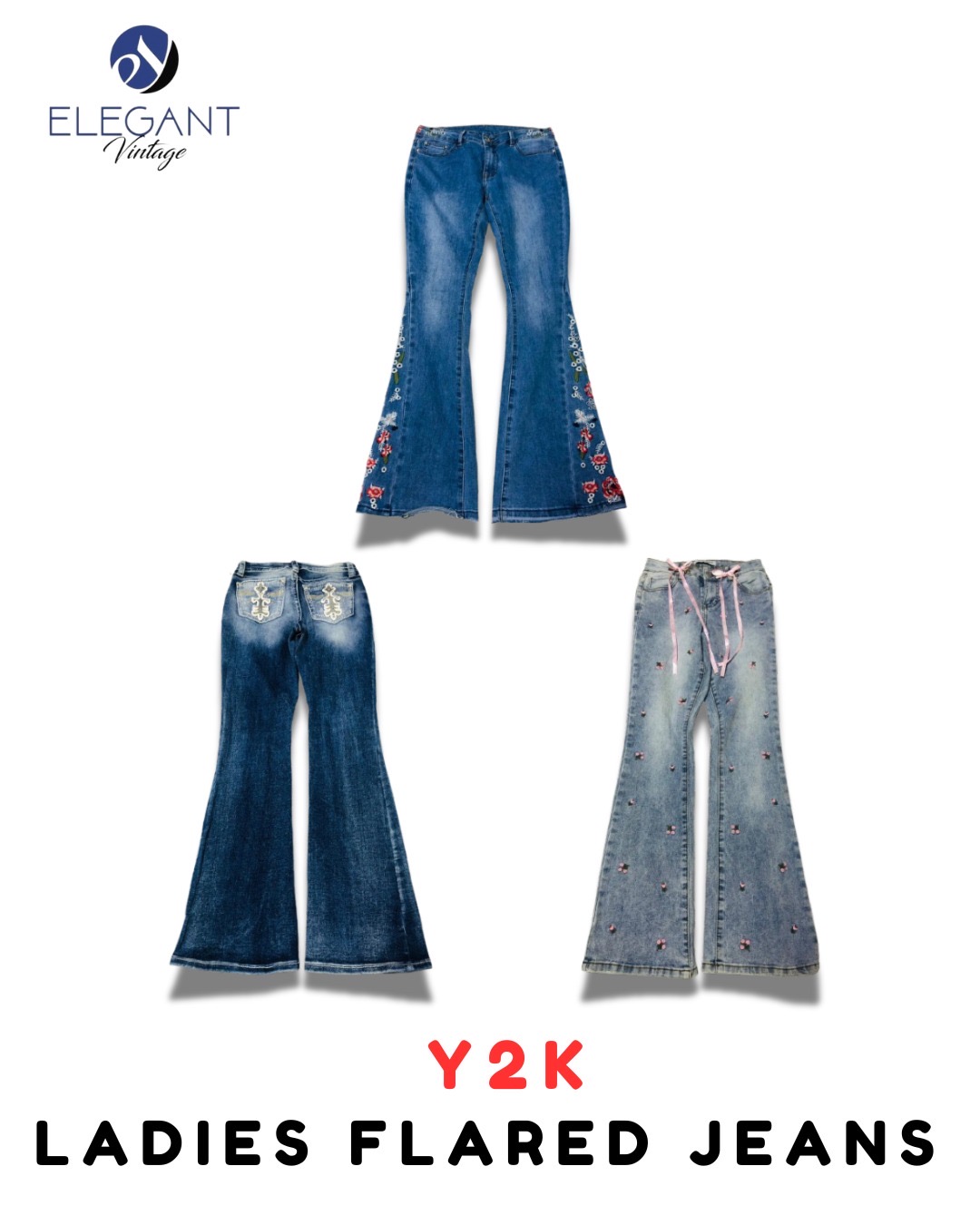 Y2Kレディースフレアジーンズ - EV2029