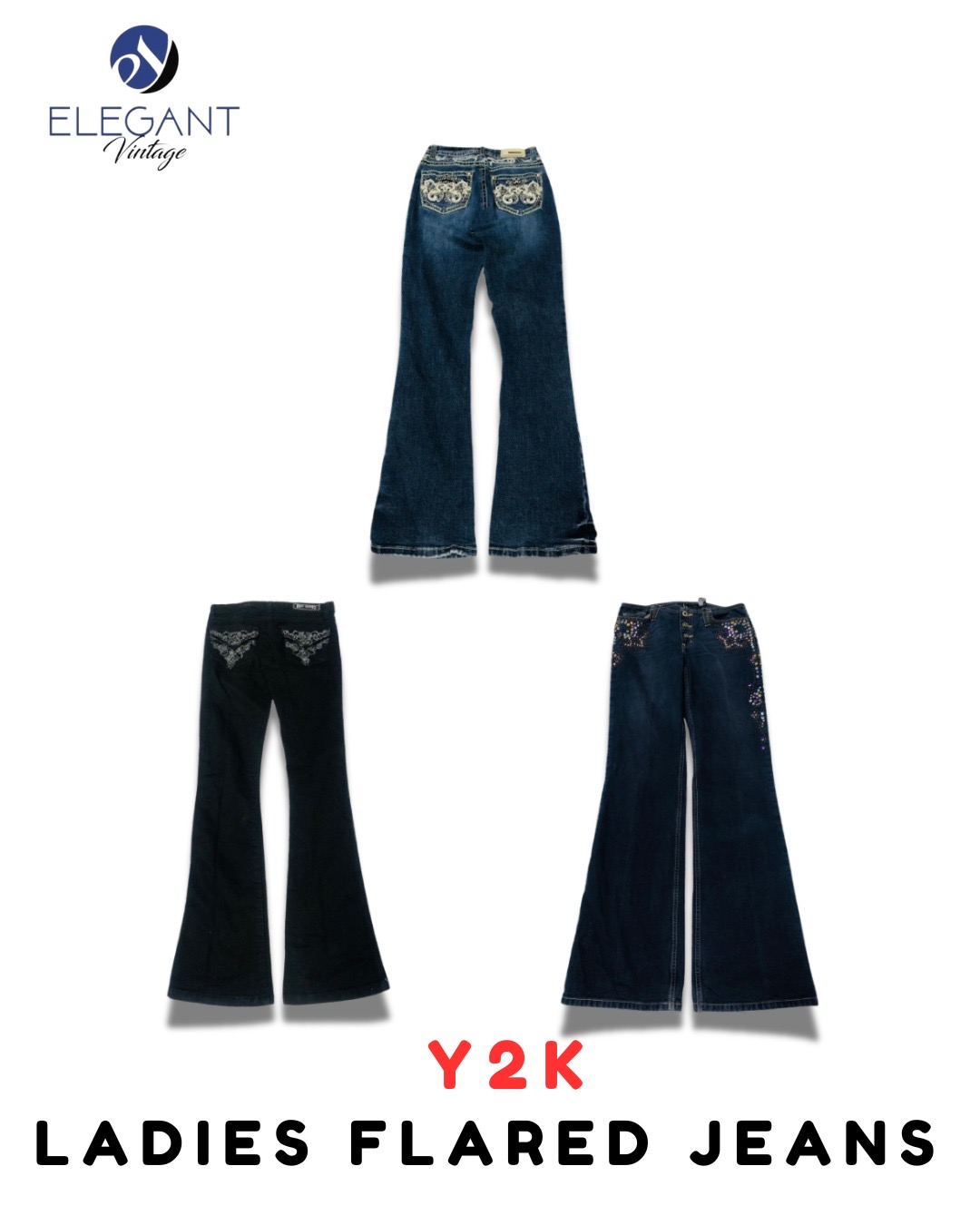Jeans évasés pour femmes Y2K - EV2030