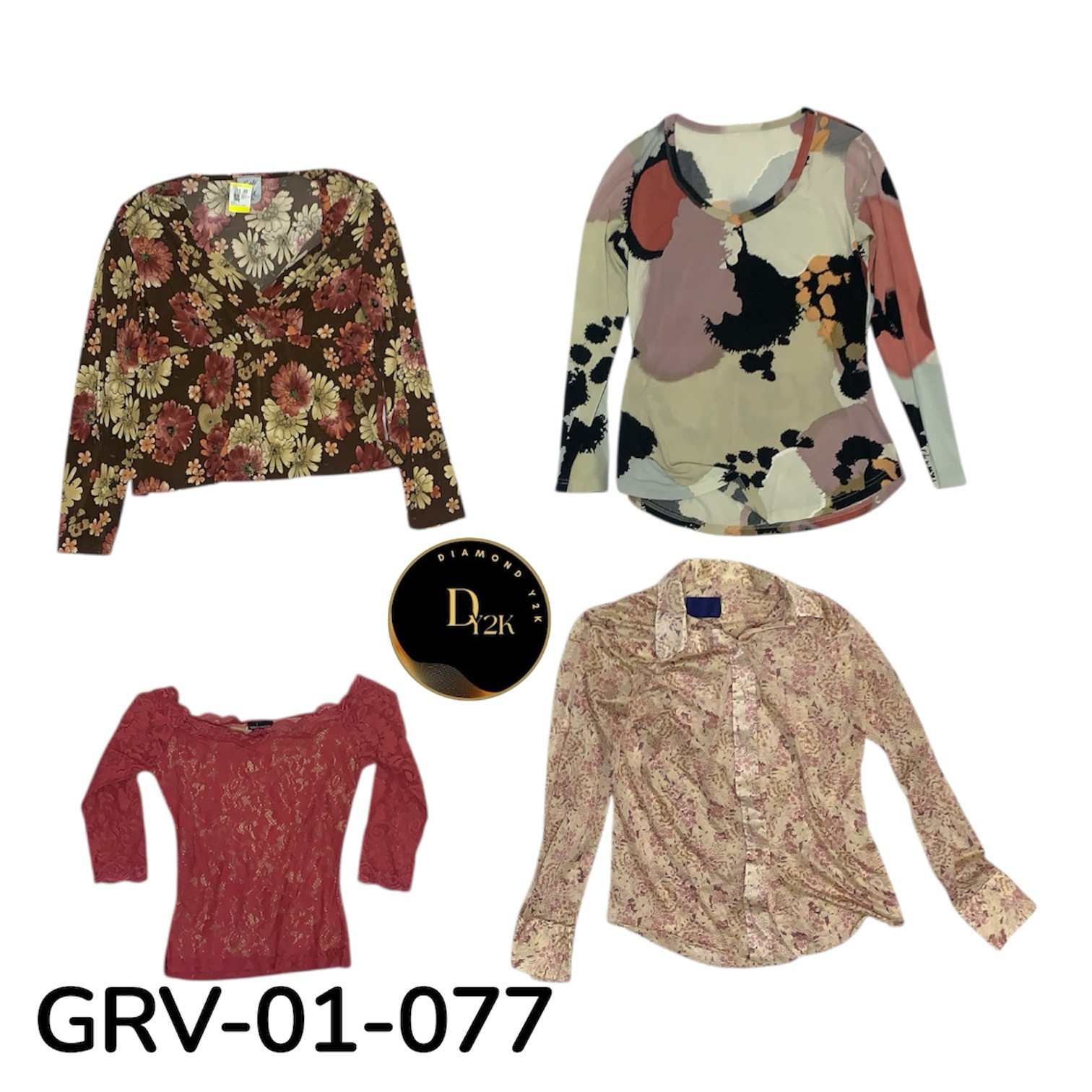 Y2K Vintage Blouse – Retro 2000s Aesthetic Top (GR..