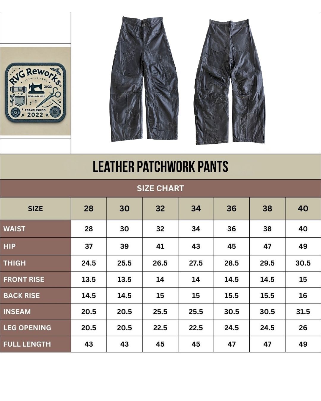 Upcycled Leather Patchwork Pants