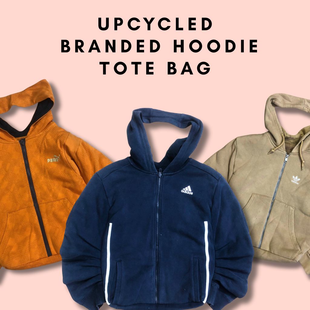 Upcycled Branded Hoodie Tote bundle -05pcs
