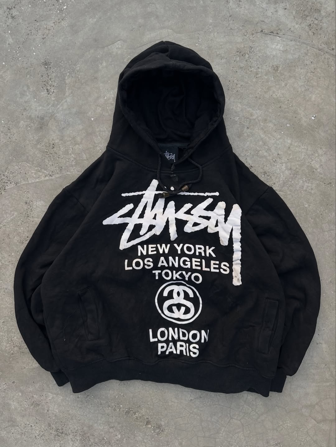 Stussy rework style ss pullover hoodie