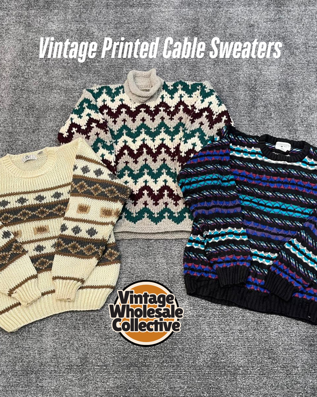 ヴィンテージプリントケーブルセーター - (13/01)