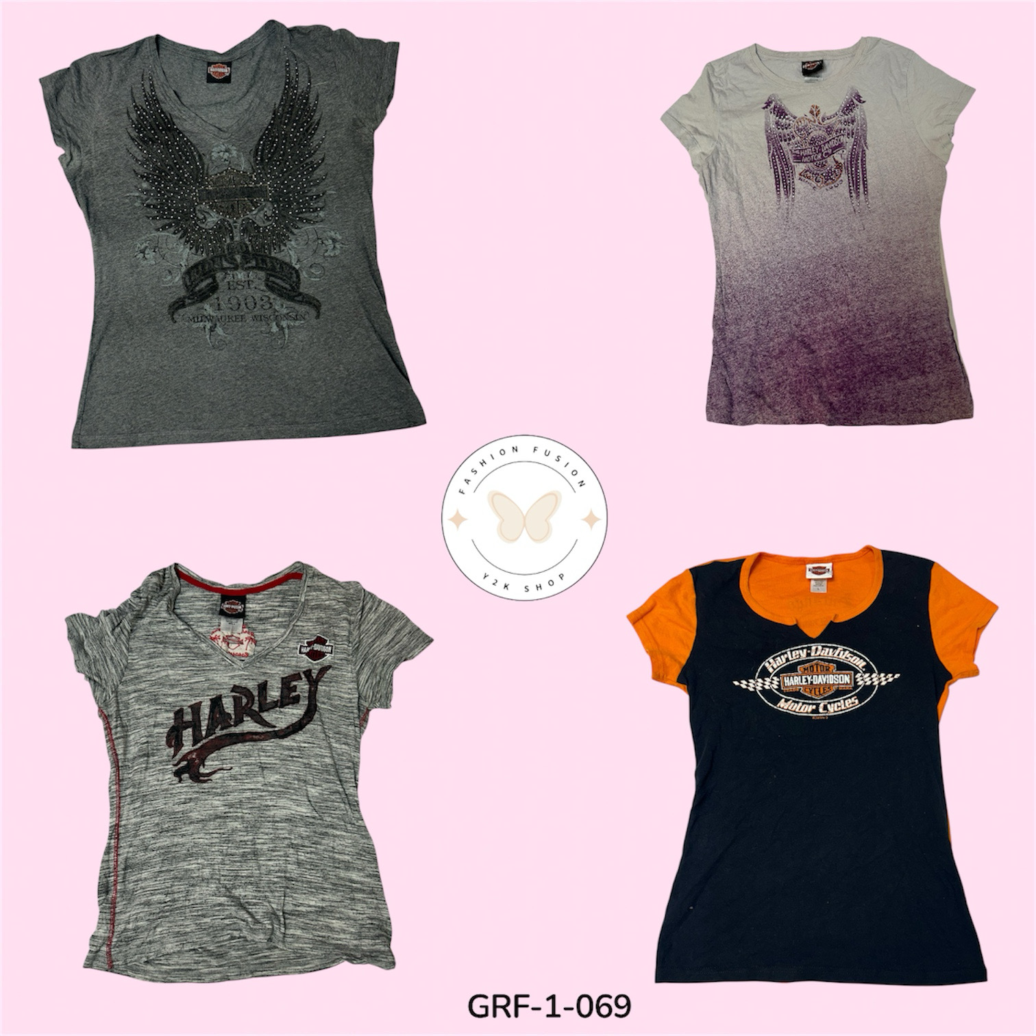 Authentic Y2K Harley Davidson Tee – Classic Moto Graphic (GRF-1-069)