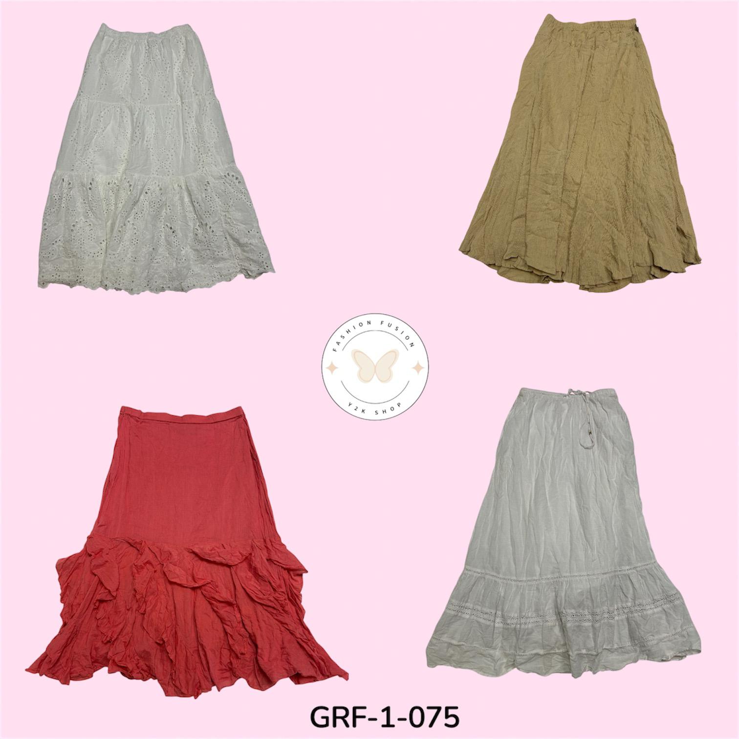 Vintage Y2K Cotton Skirt – Cute Casual Streetwear ..