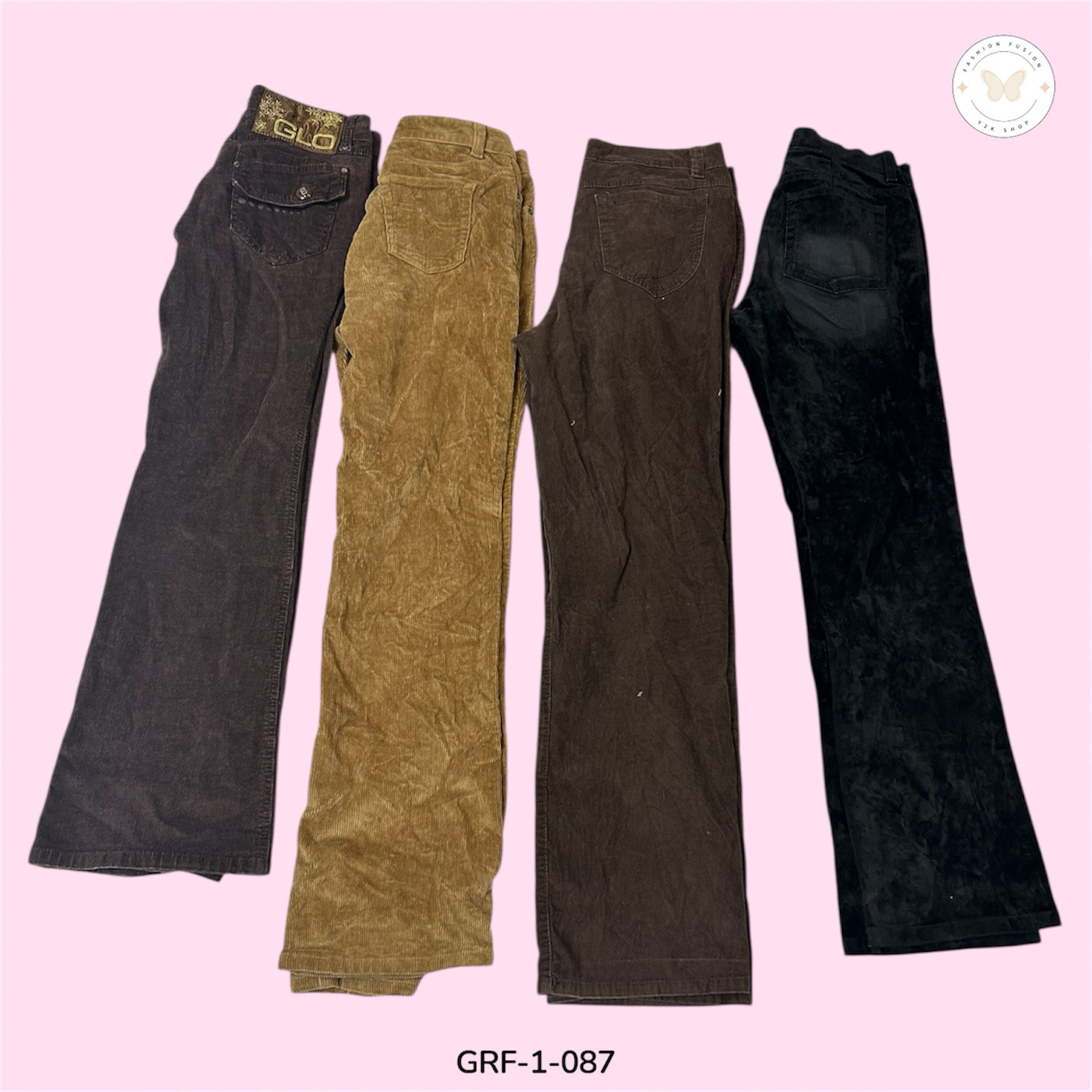 Retro Y2K Corduroy Trousers – Iconic 2000s Fashion (GRF-1-087)