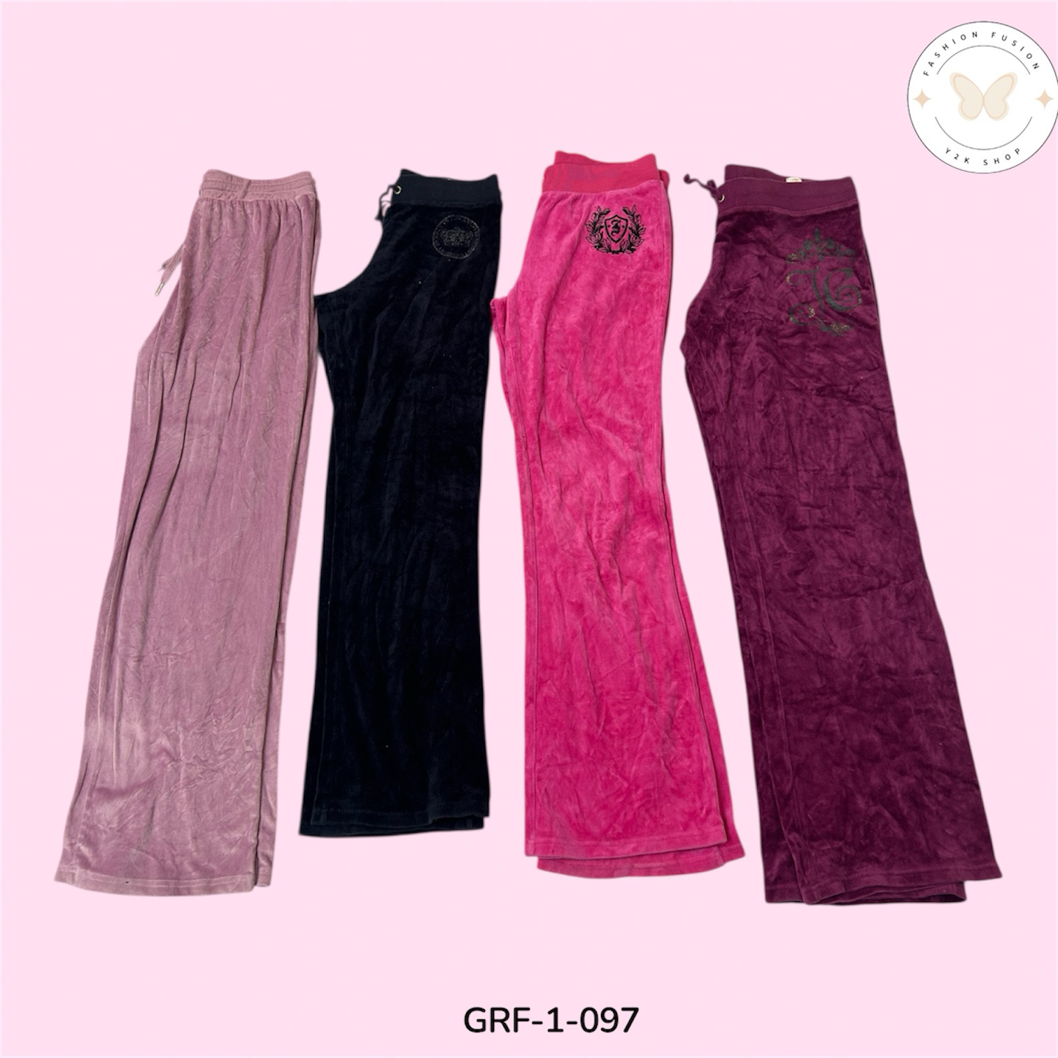 Y2K Juicy Couture Velours Tracksuit – Style Iconique des Années 2000 (GRF-1-097)