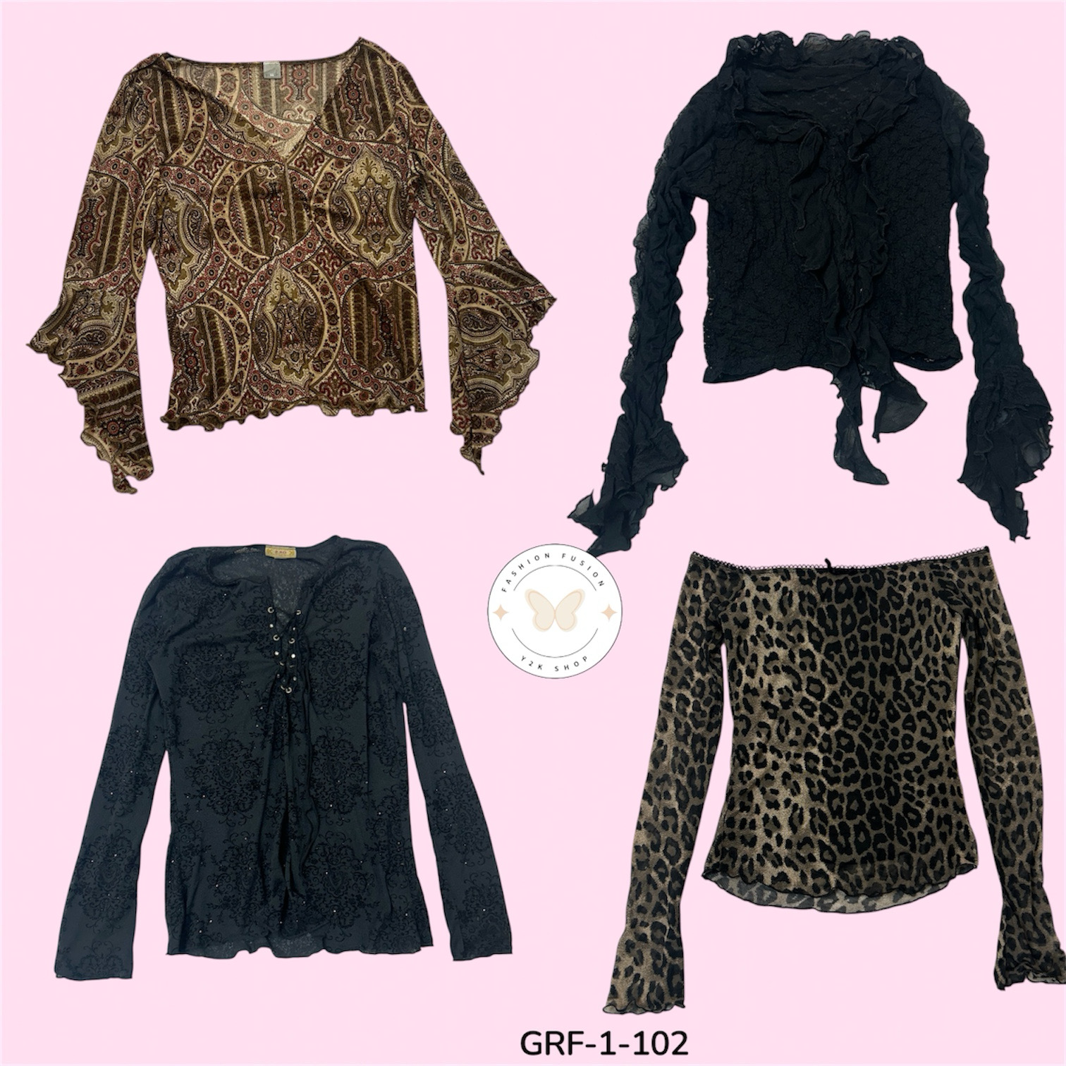 Authentic Y2K Long Sleeve Top – Rare Early 2000s Fashion (GRF-1-102)