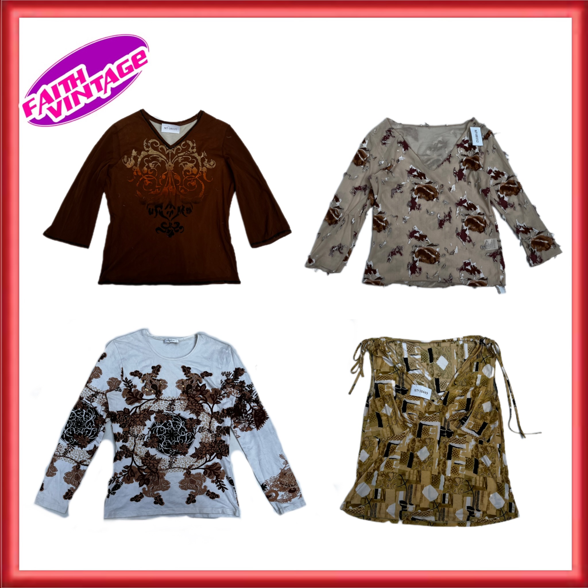 Pack de hauts, jupes et robes à motif terreux (FV-359)