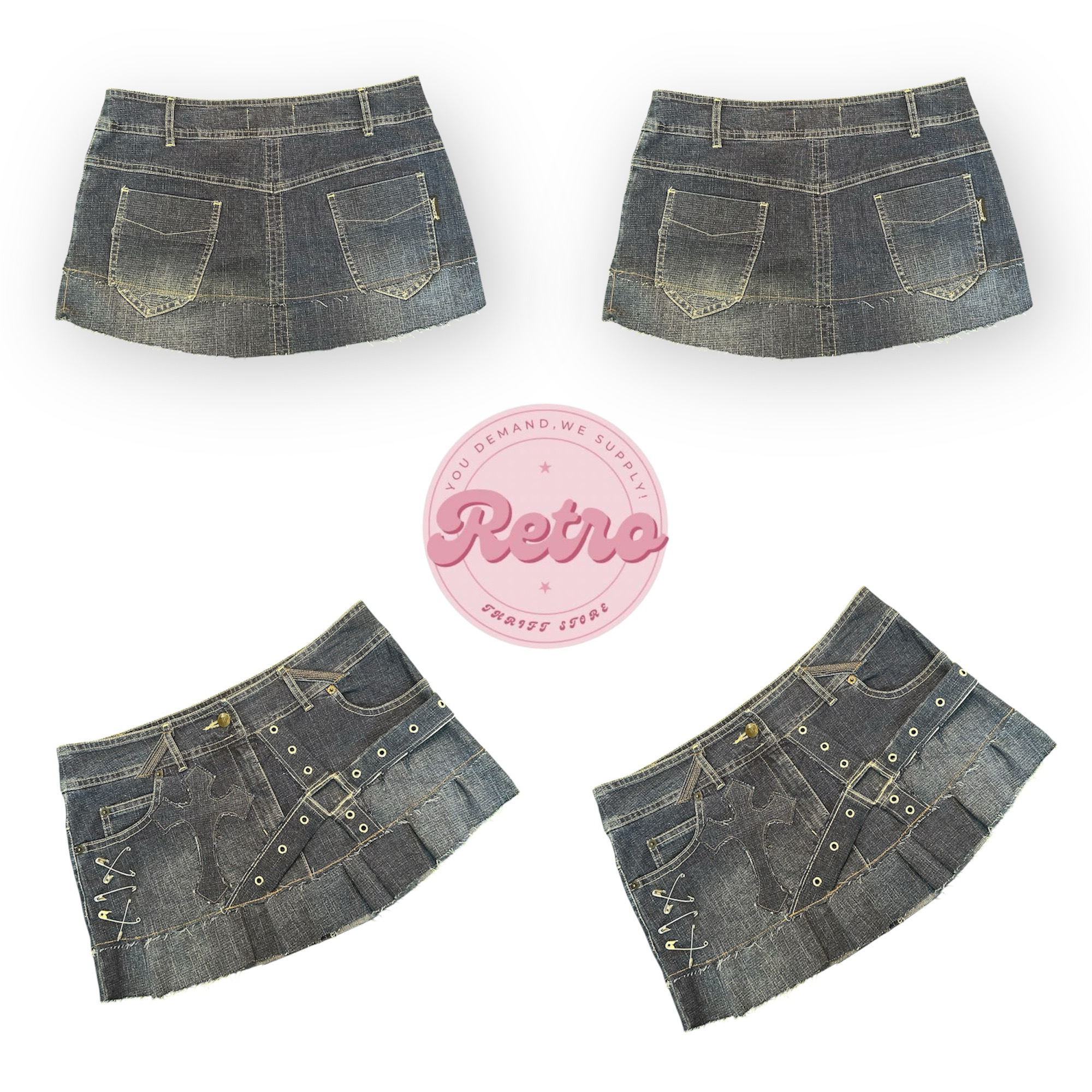 Coleção de Saias Mini BackStreet Babe Y2K Reaproveitadas (R)