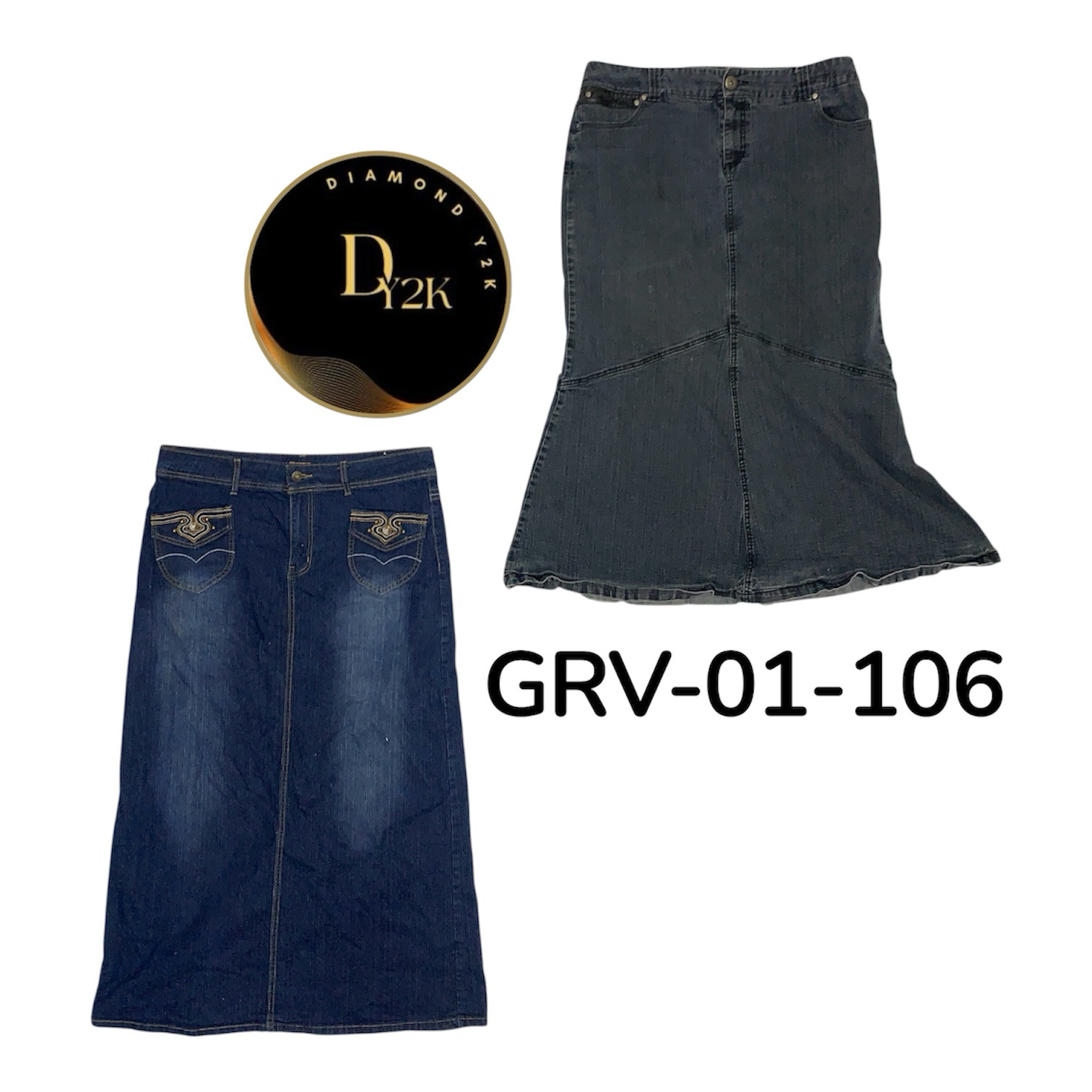 Y2K High Waist Denim Midi,Long Skirt – Vintage Vib..