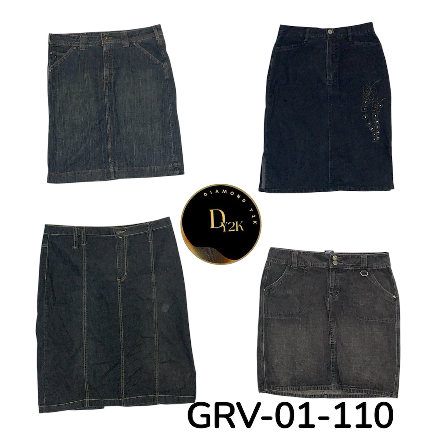 Y2K Washed Denim long,Midi Skirt – Casual Chic (GRV-01-110)