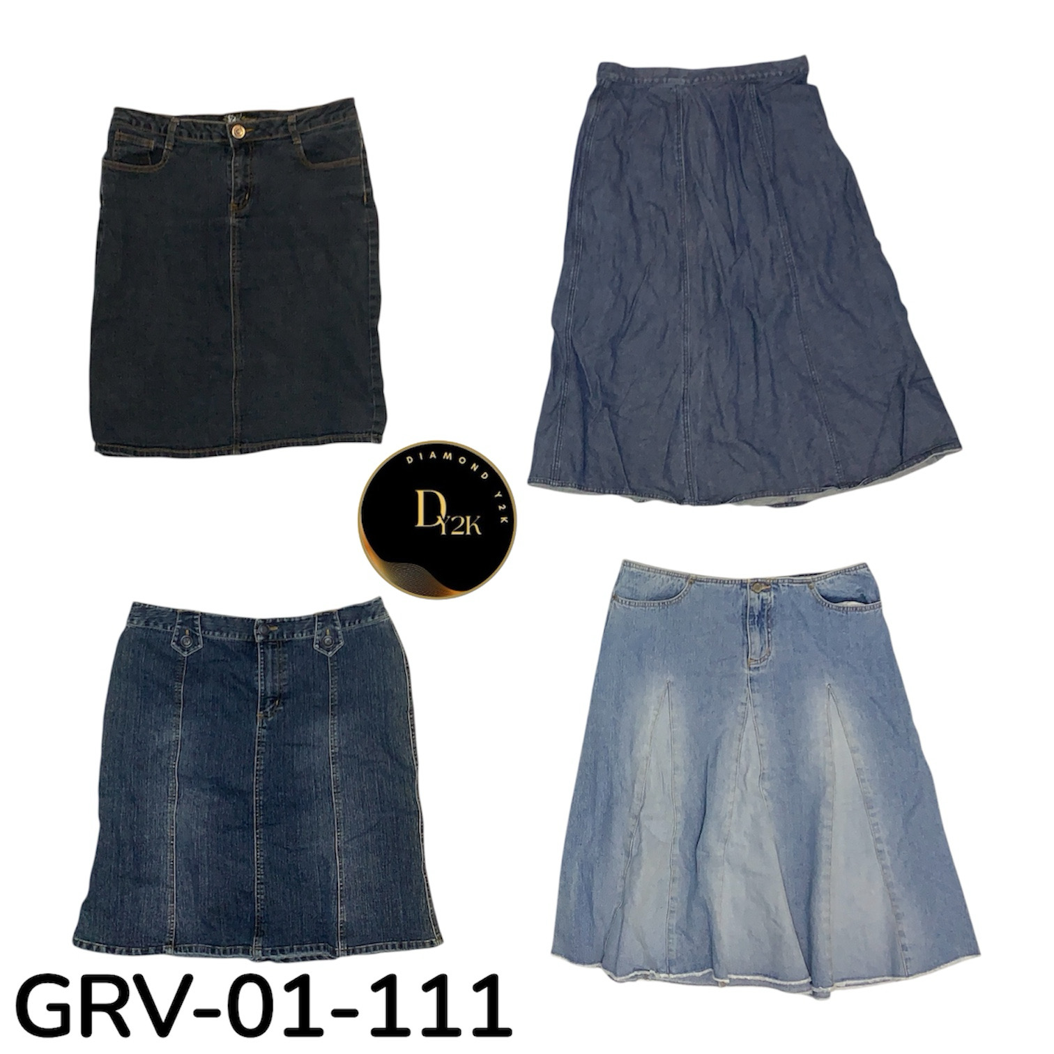 Simple Y2K Denim Midi,Long Skirt – Daily Fashion  (GRV-01-111)