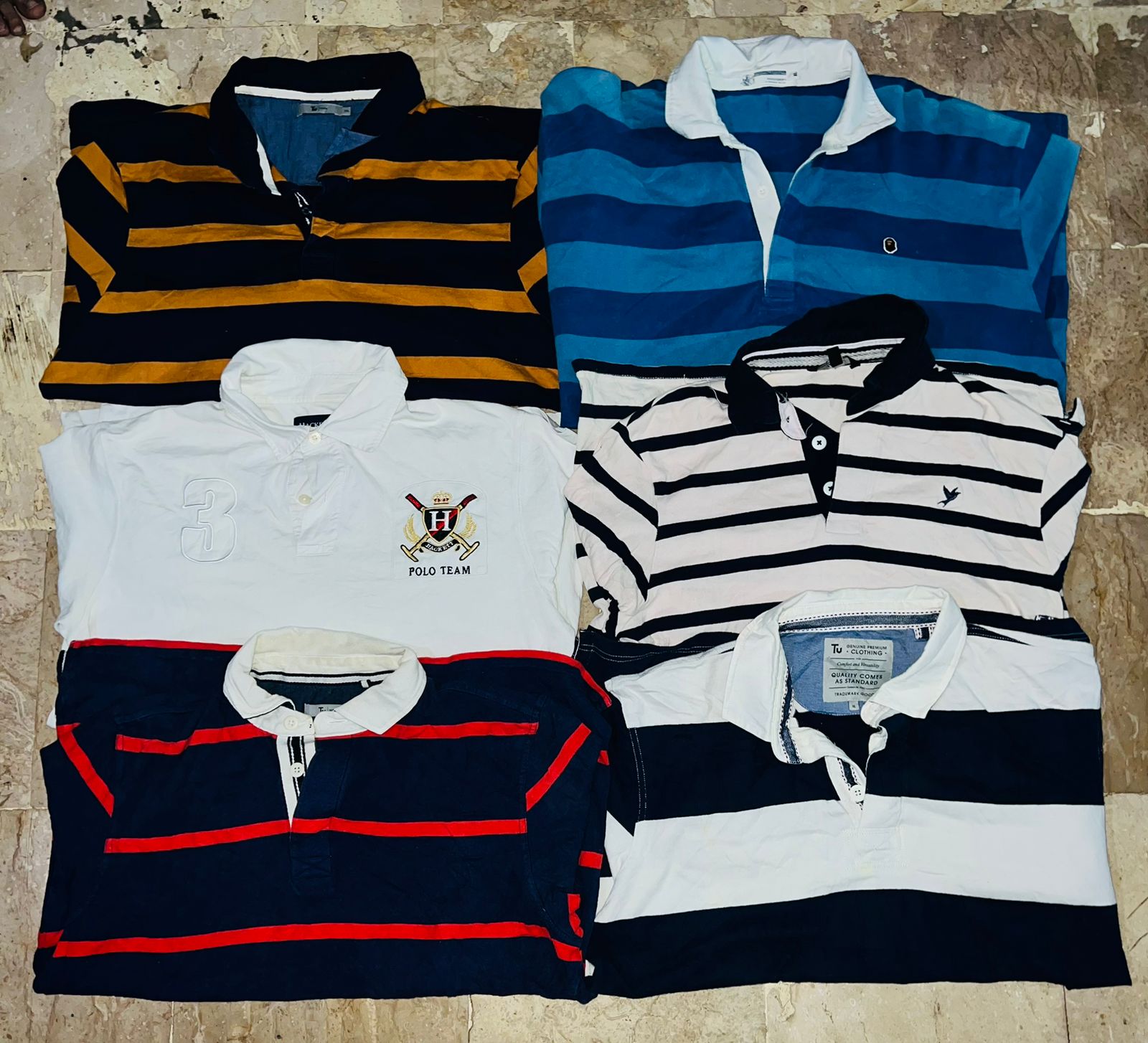 lot de 20 t-shirts de rugby non marqués