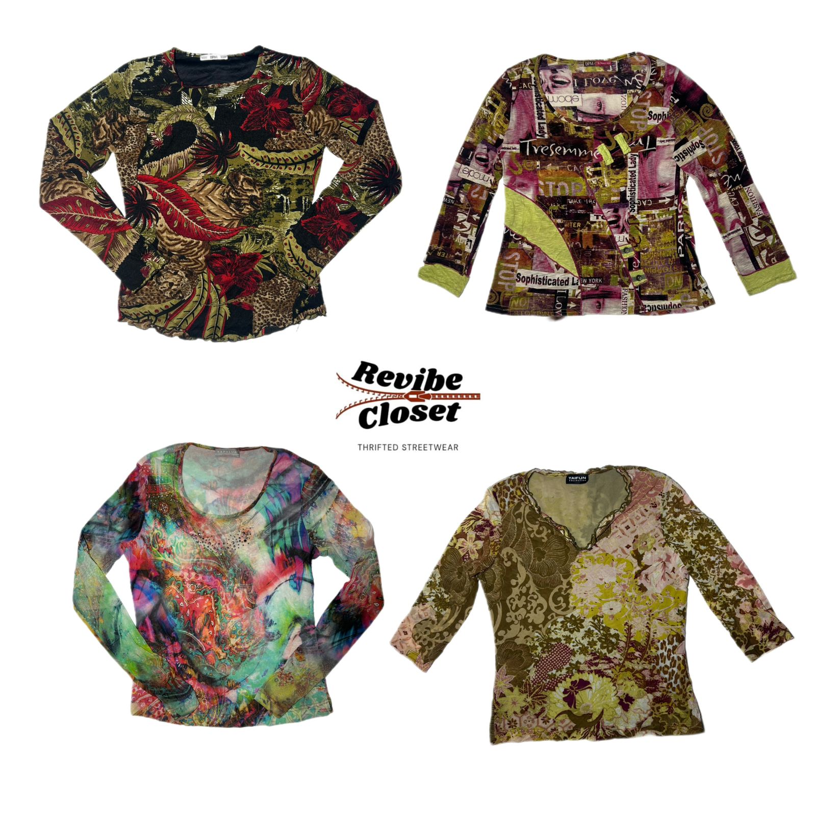 Y2K Forest Vibe Mesh Long Sleeve Tops RC-008