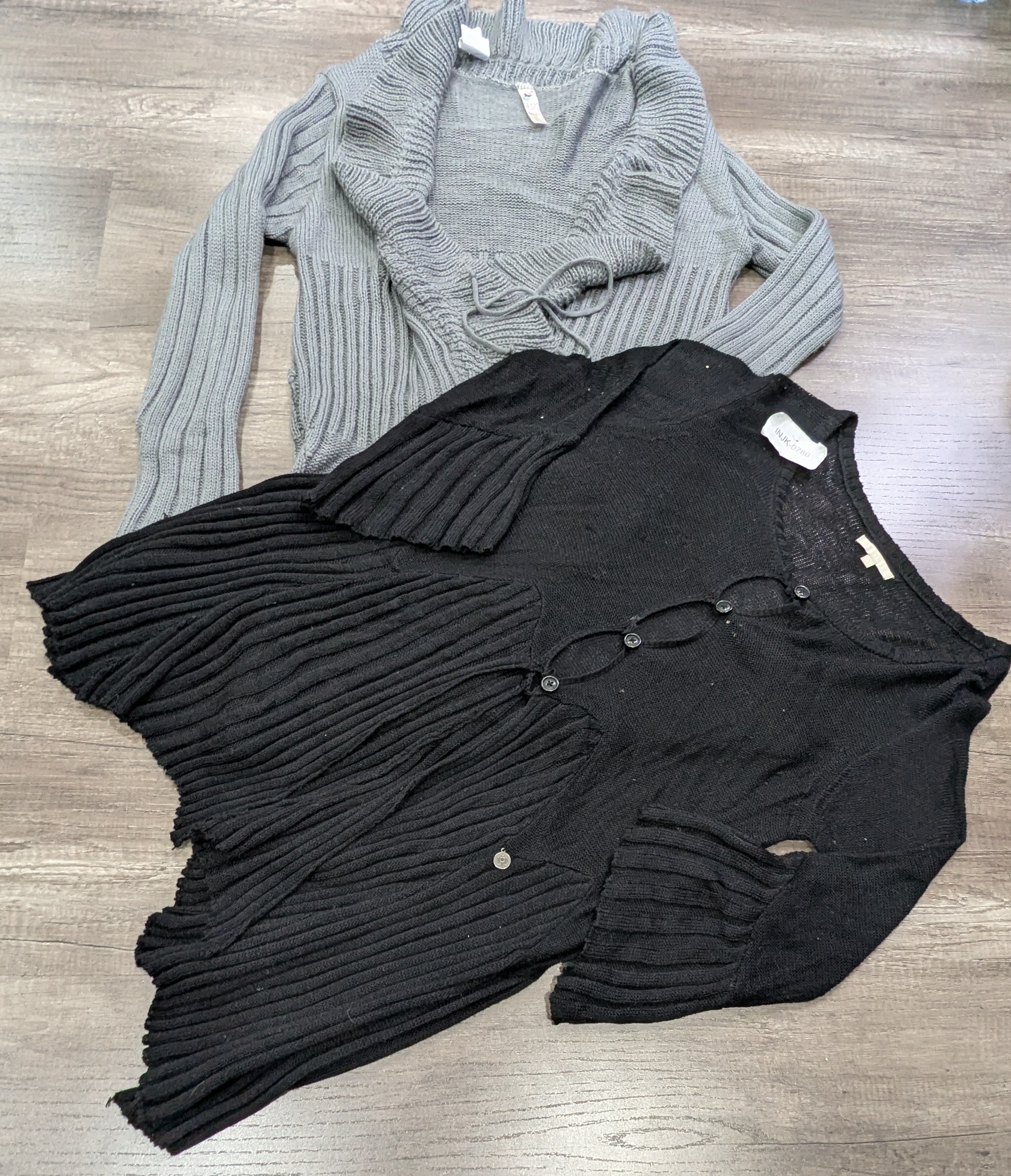 3028 - レディース リブニット ノースリーブ カーディガン & セーター Y2K ヴィンテージ スタイル