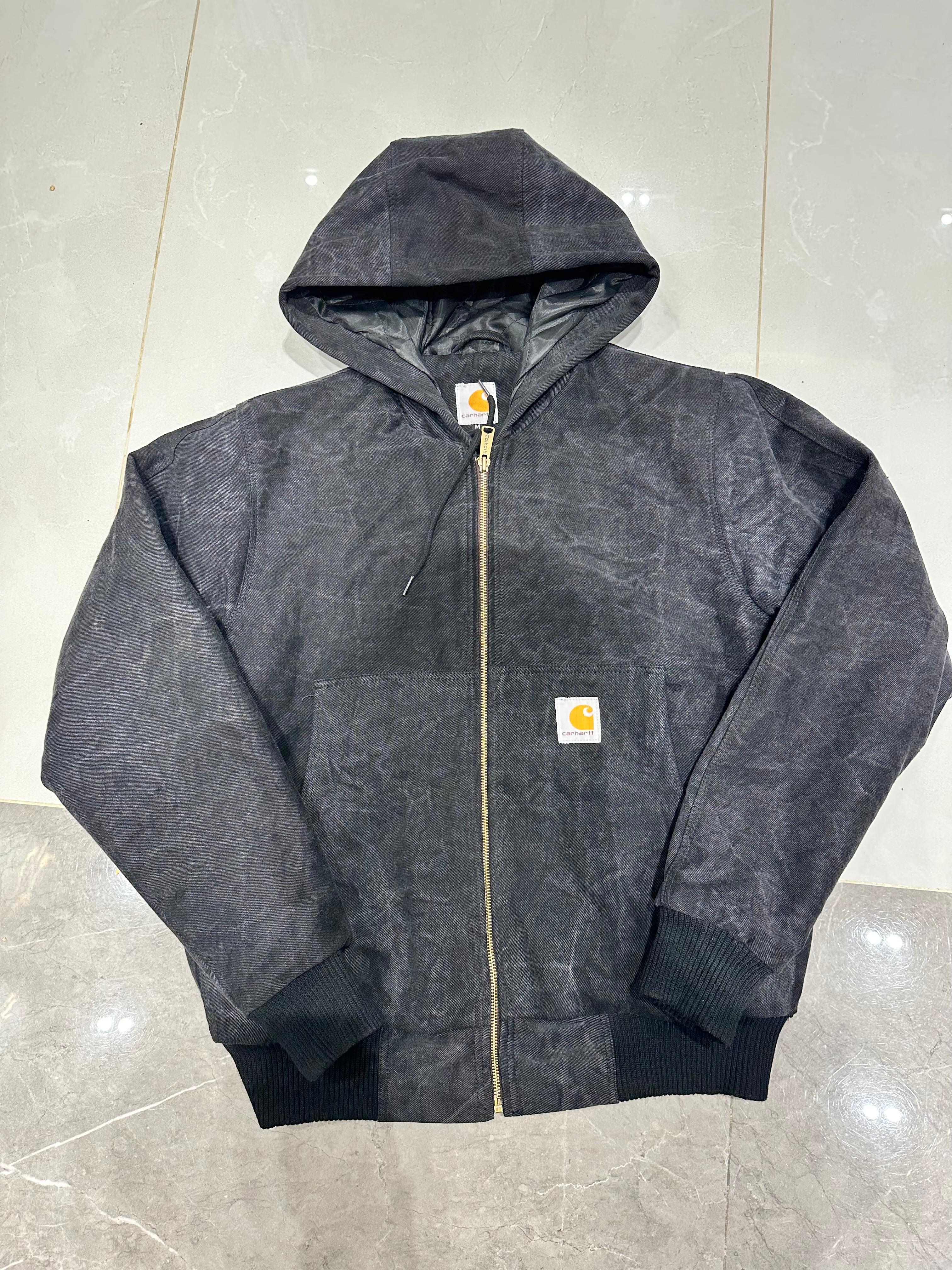 Carhartt Acid Wash Rework Style schwarze Kapuzenjacken
