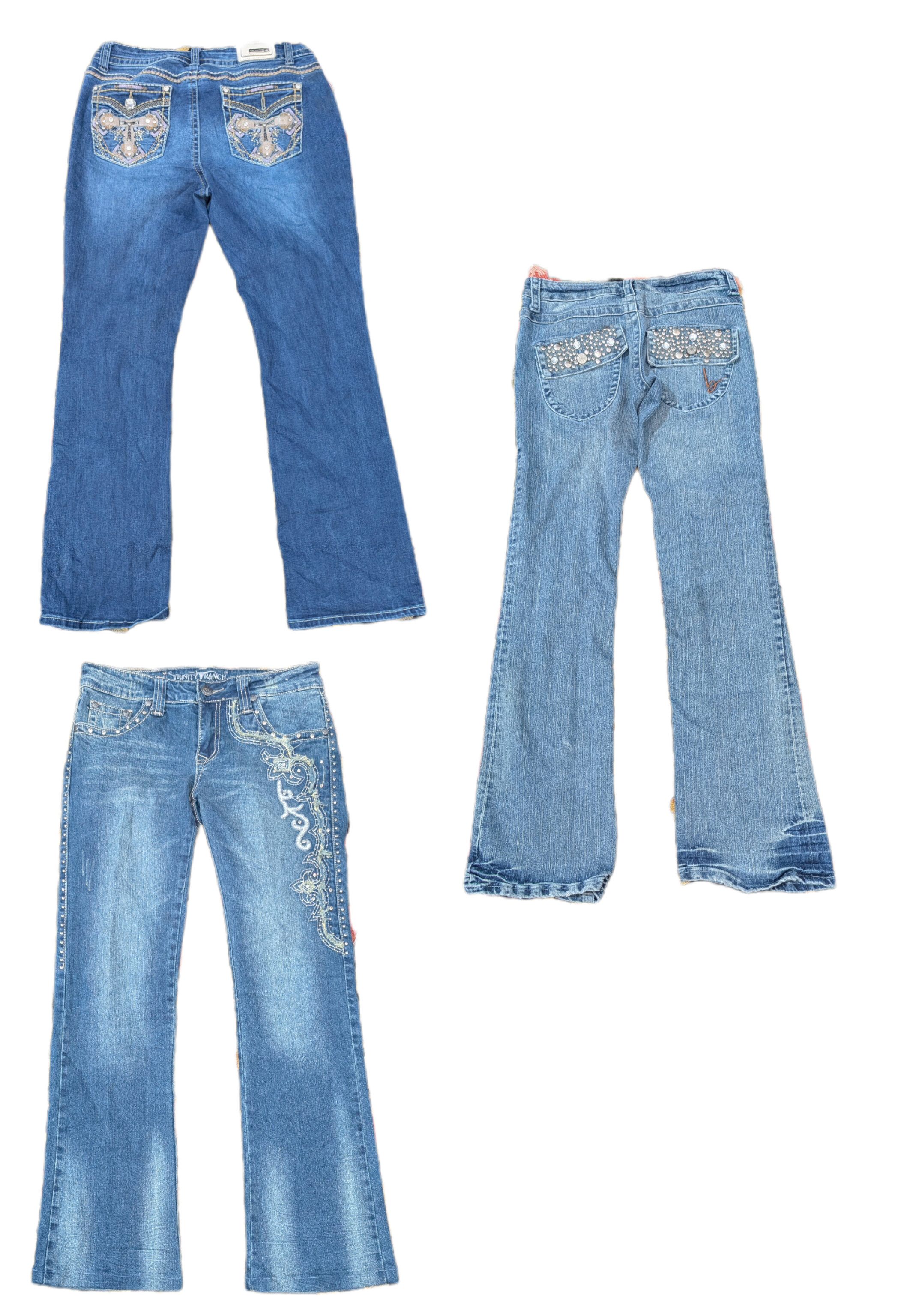 Jeans Back Embalishment (marche di design) bebe,Grail