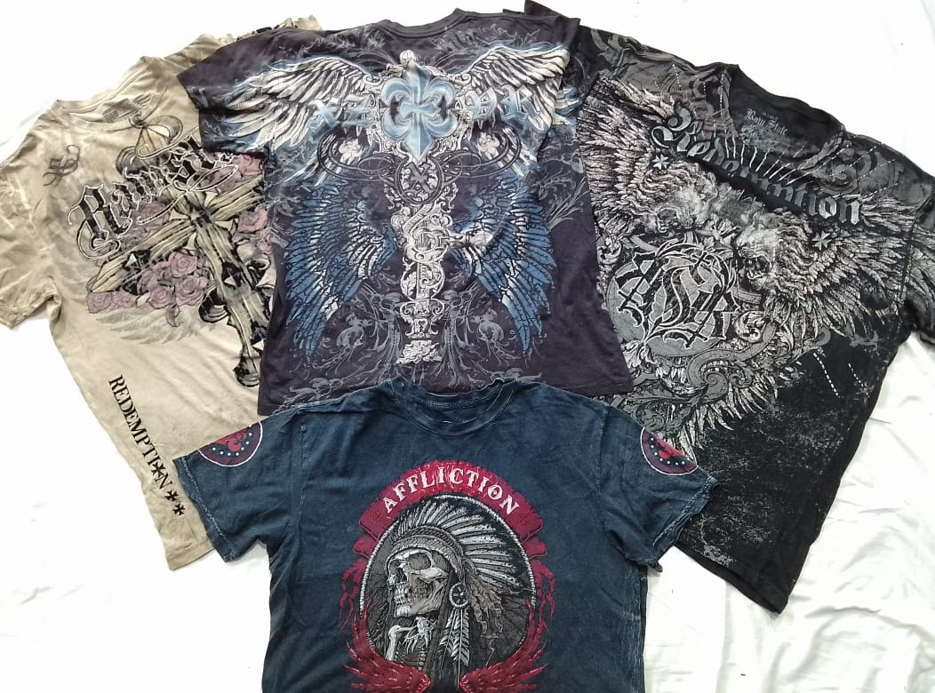 CR5919 ヴィンテージ スカル Tシャツ