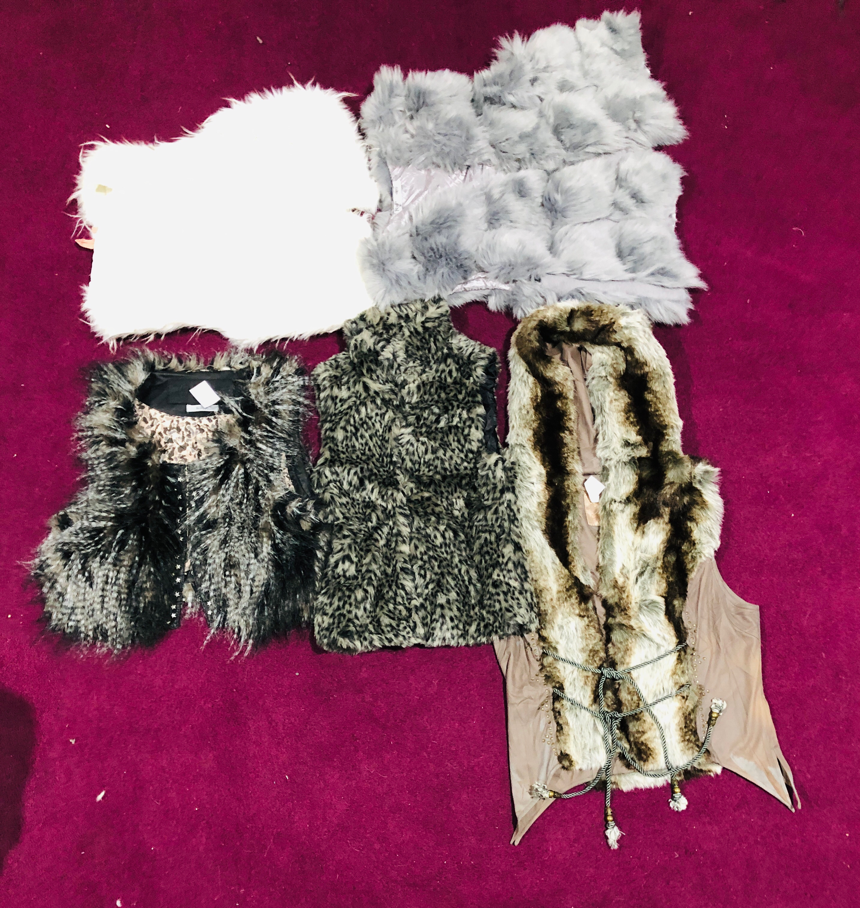 Filles sans manches en fausse fourrure